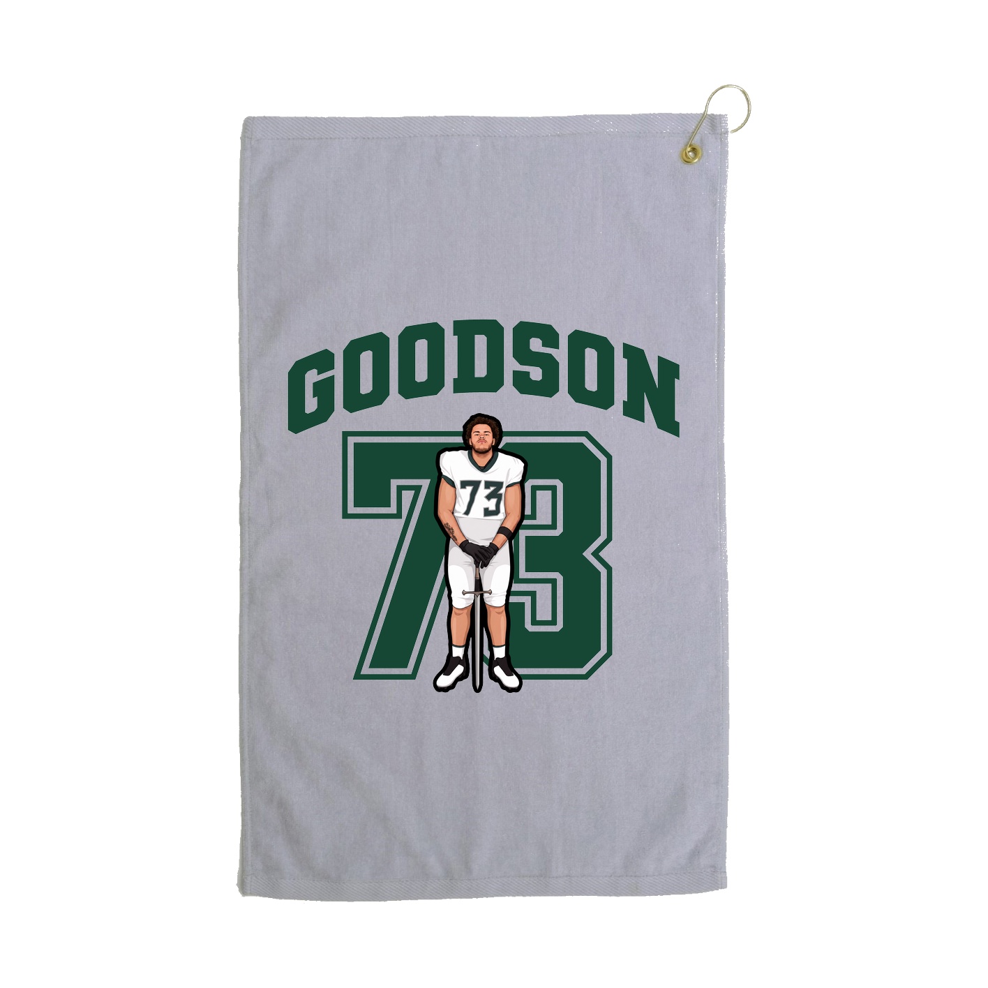Golf Towel — Number in Grey