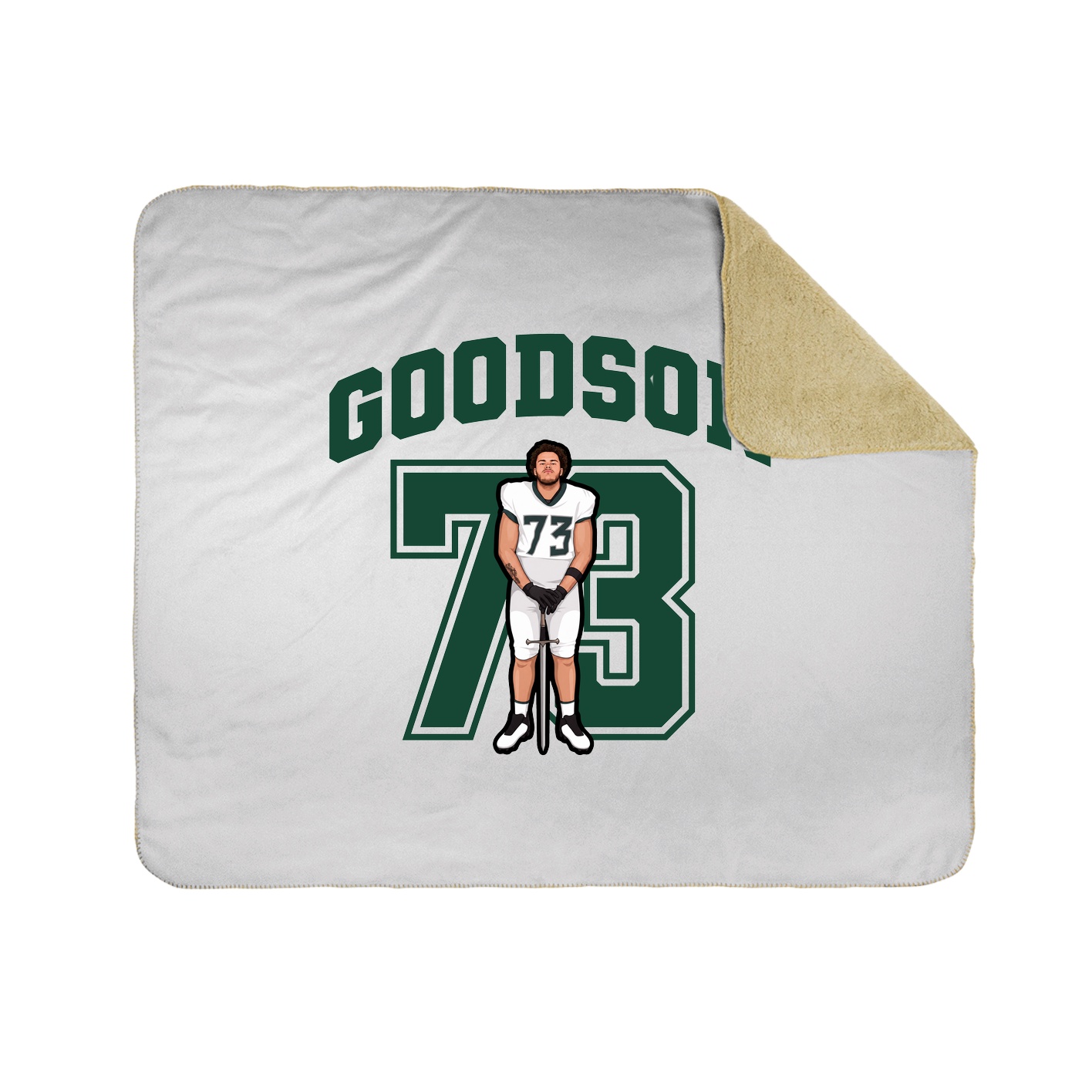 Throw Blanket — Number in White