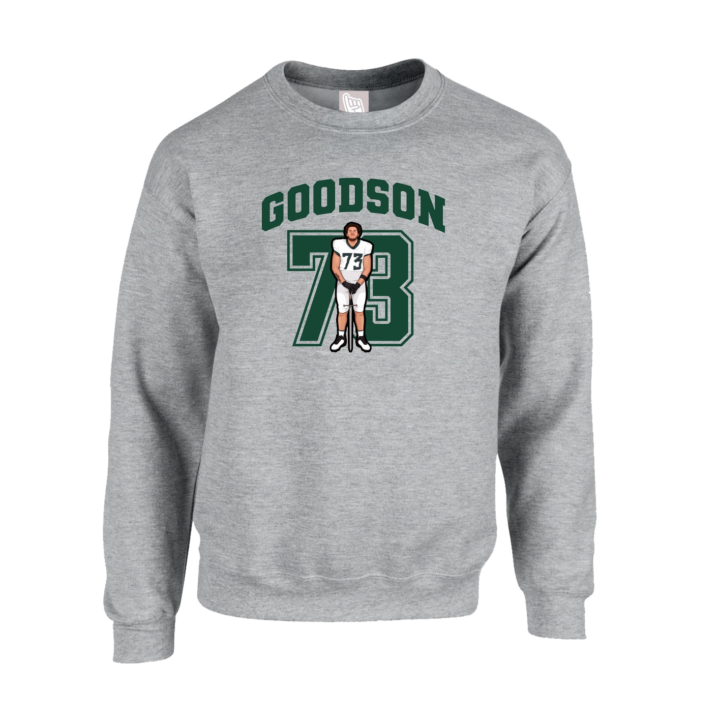 Fleece Crew — Number in Grey