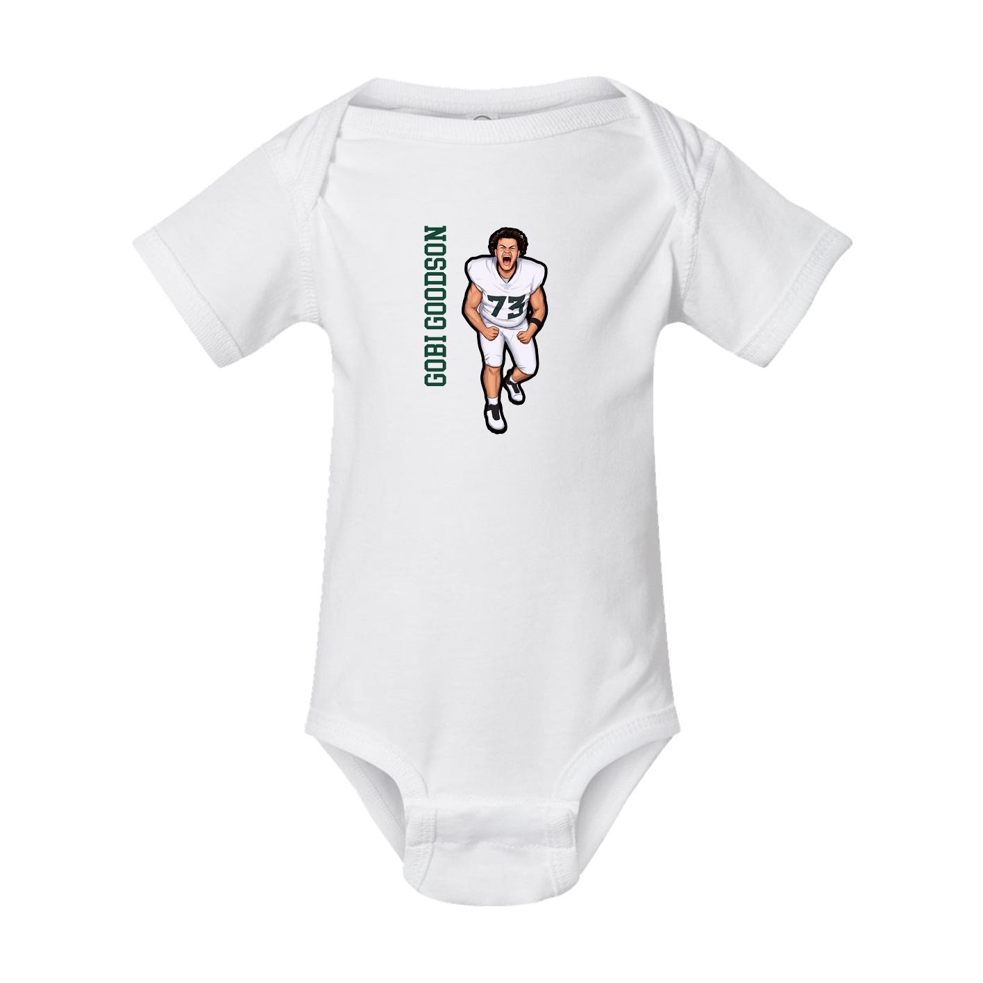 Baby Onesie — Name Vertical in White