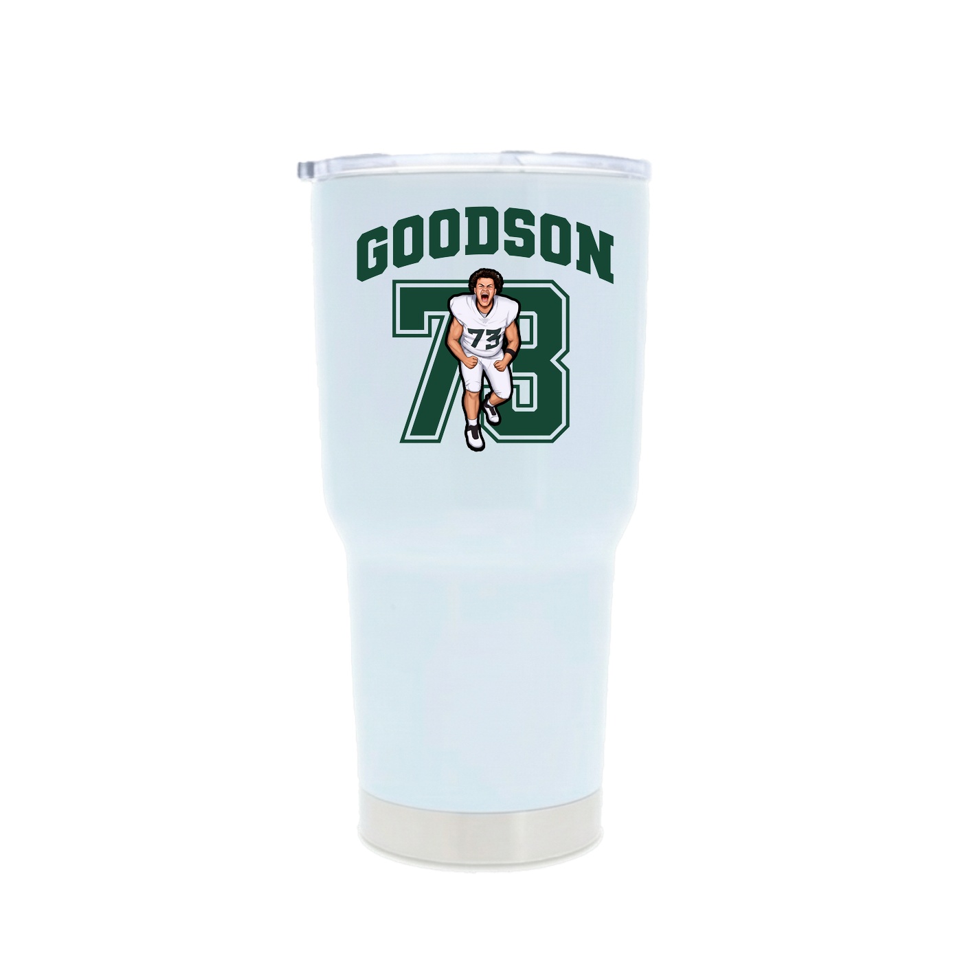 30oz Stainless Steel Tumbler — Number in White