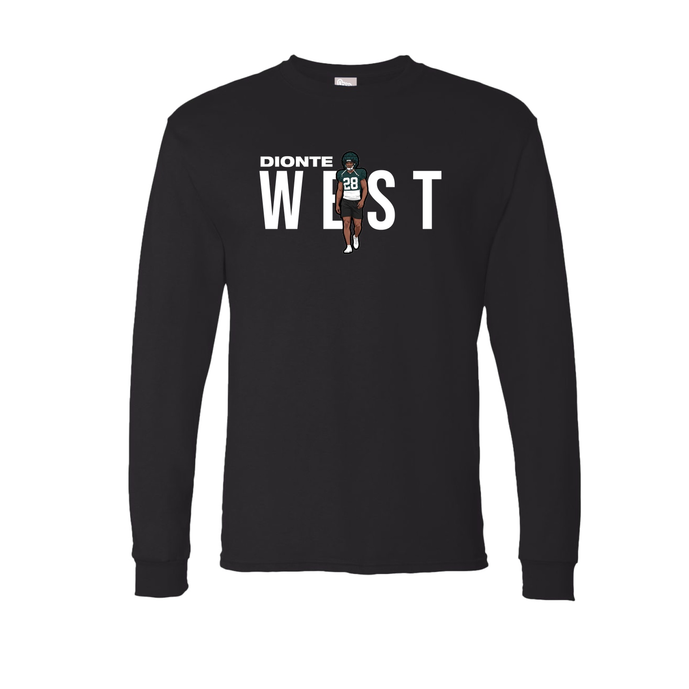 Long Sleeve Tee — Player Name in Black