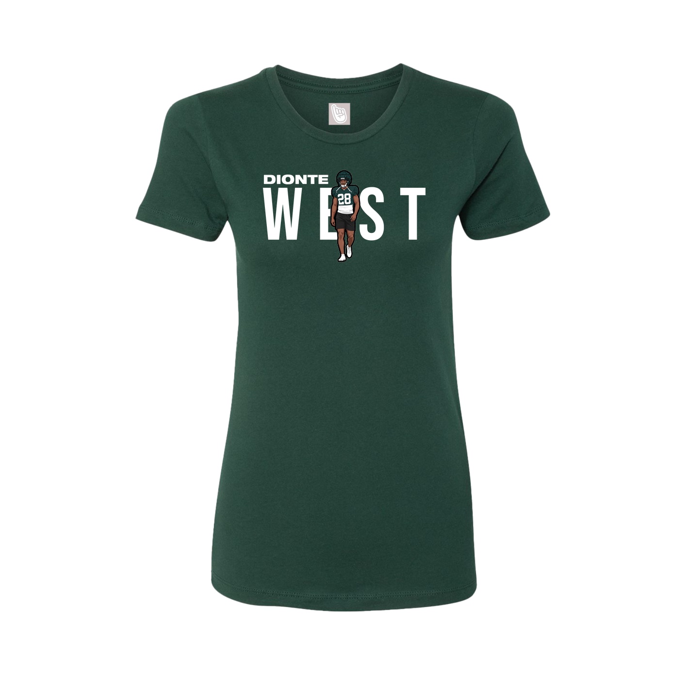 Fitted Women's Tee — Player Name in Green