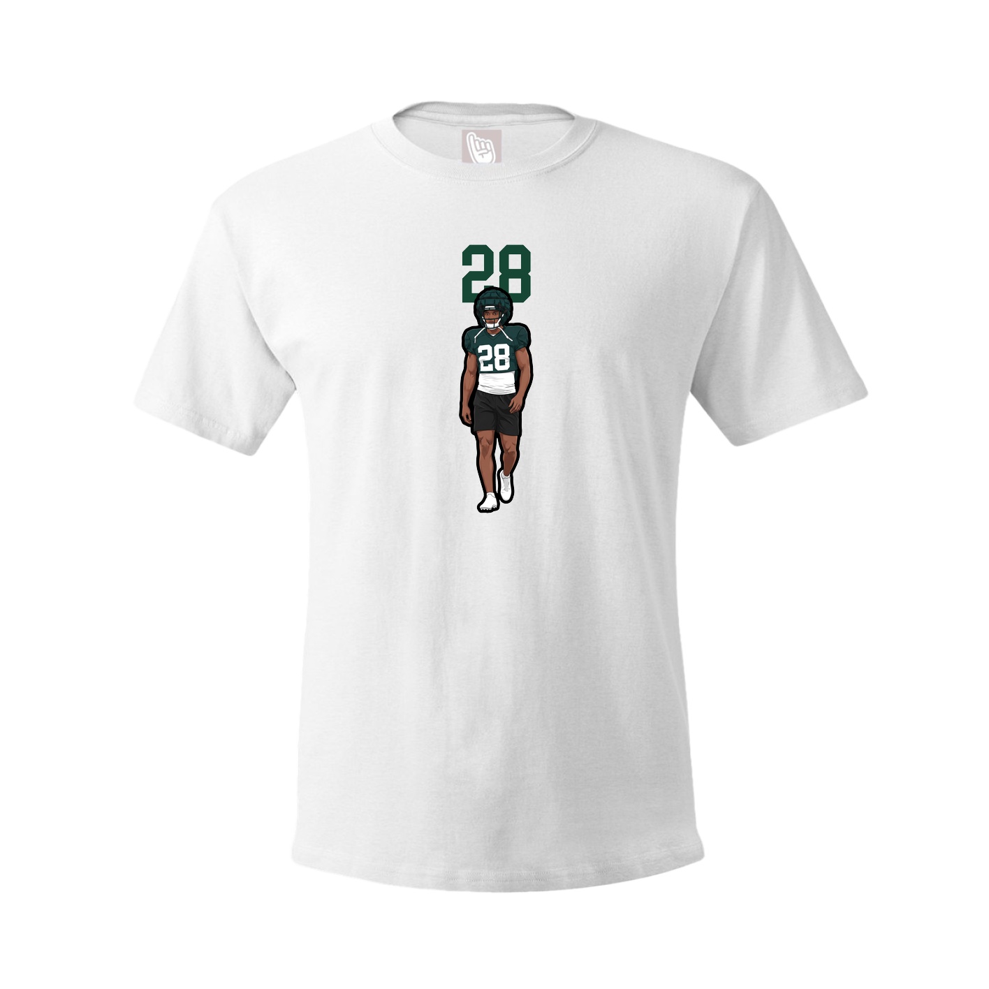 Youth Tee — Number Top in White