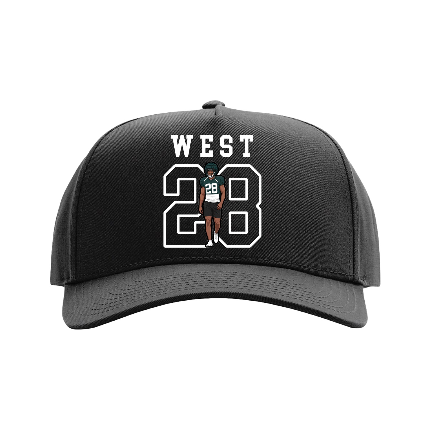 Full Fabric Five-Panel Champ Cap — Shirsey in Black