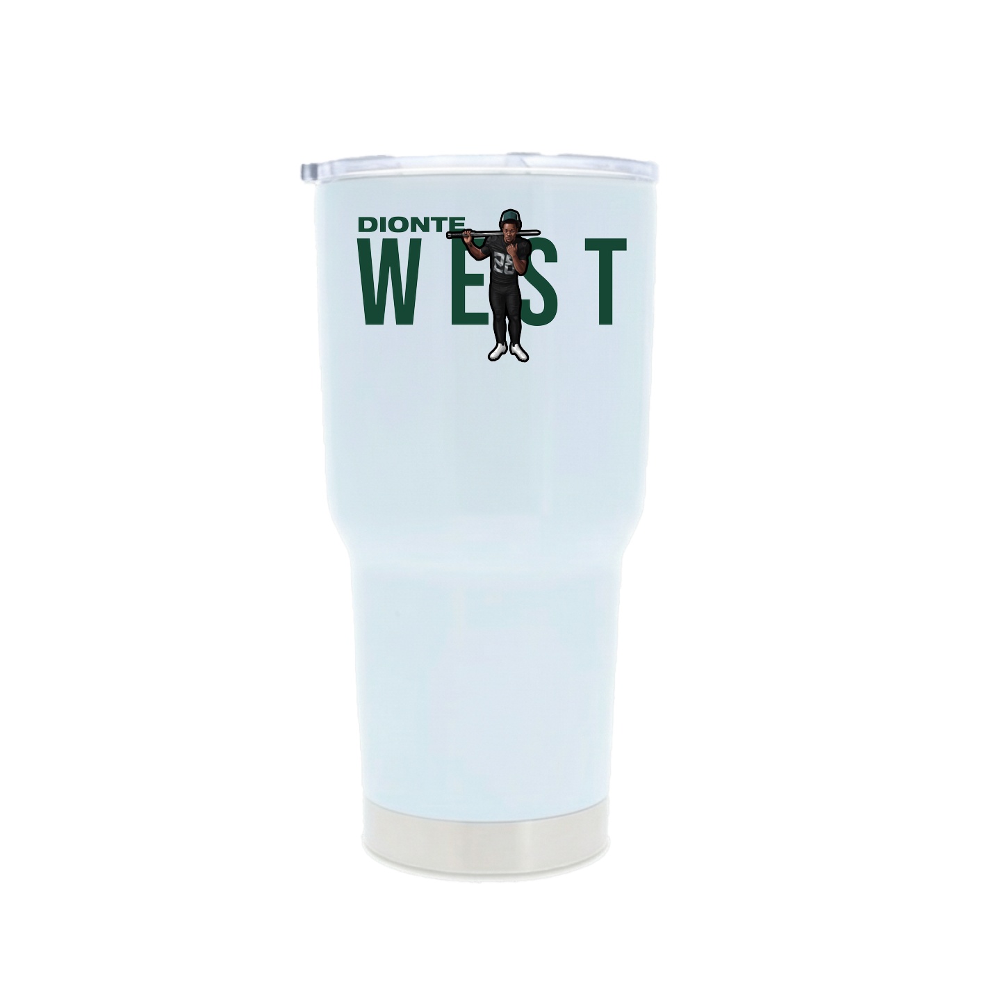 30oz Stainless Steel Tumbler — Player Name in White