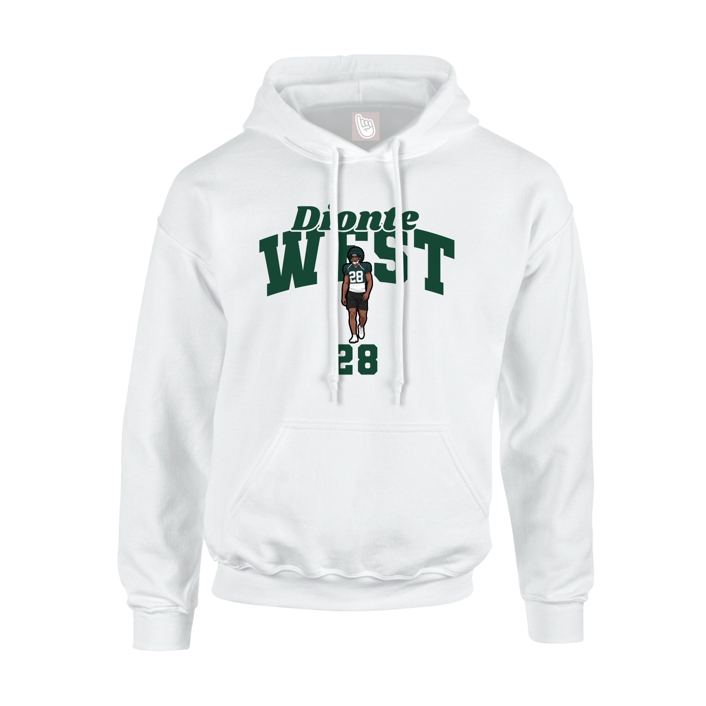 Youth Hoodie — Signature Arch in White