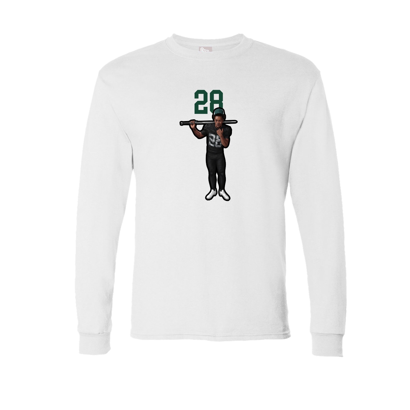 Long Sleeve Tee — Number Top in White