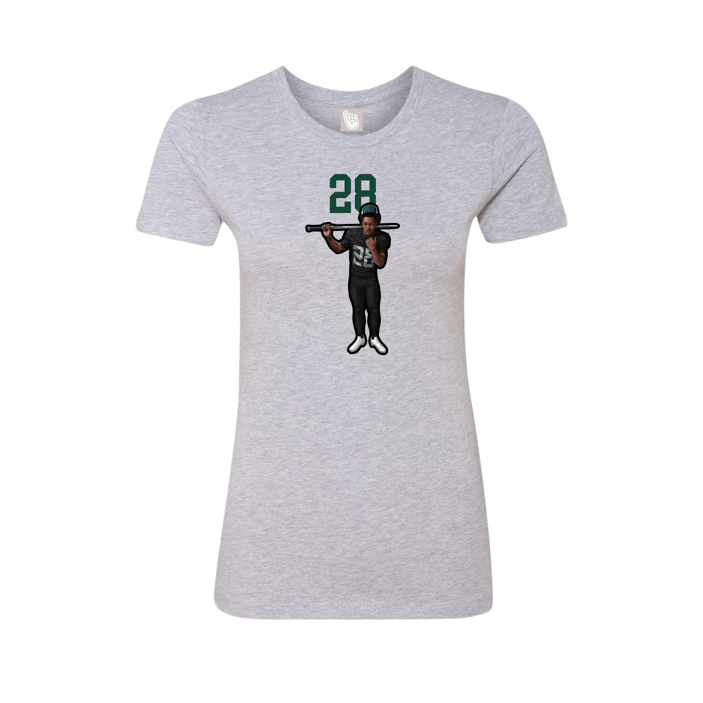 Fitted Women's Tee — Number Top in Grey