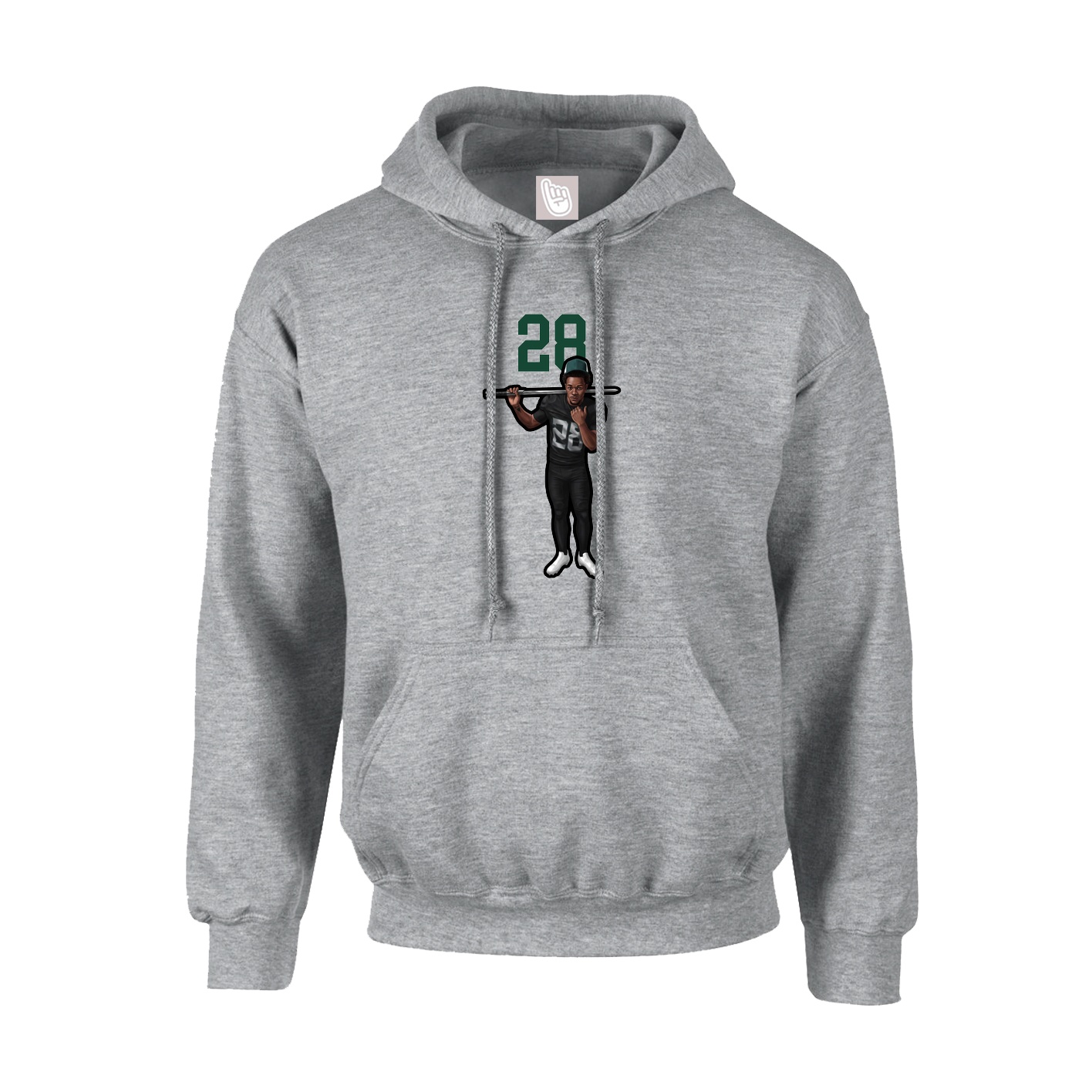 Hoodie — Number Top in Grey