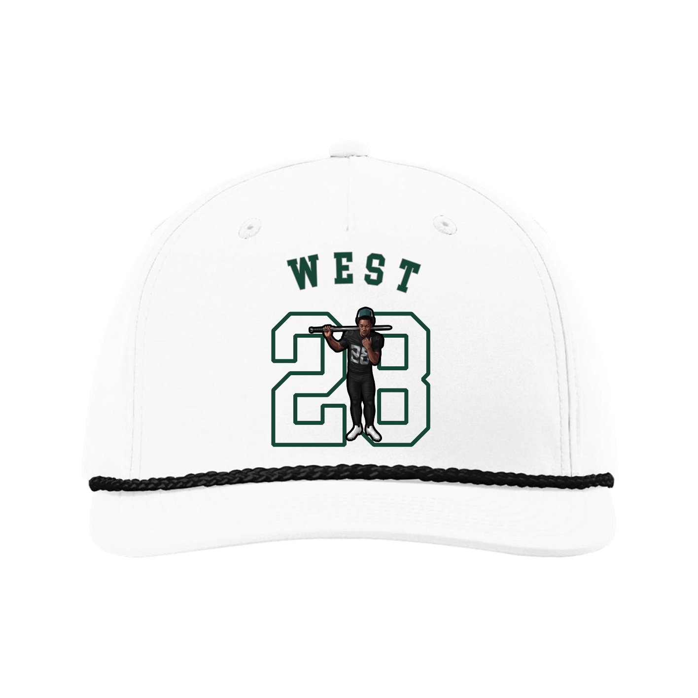 Five-Panel Classic Rope Cap — Shirsey Arch in White