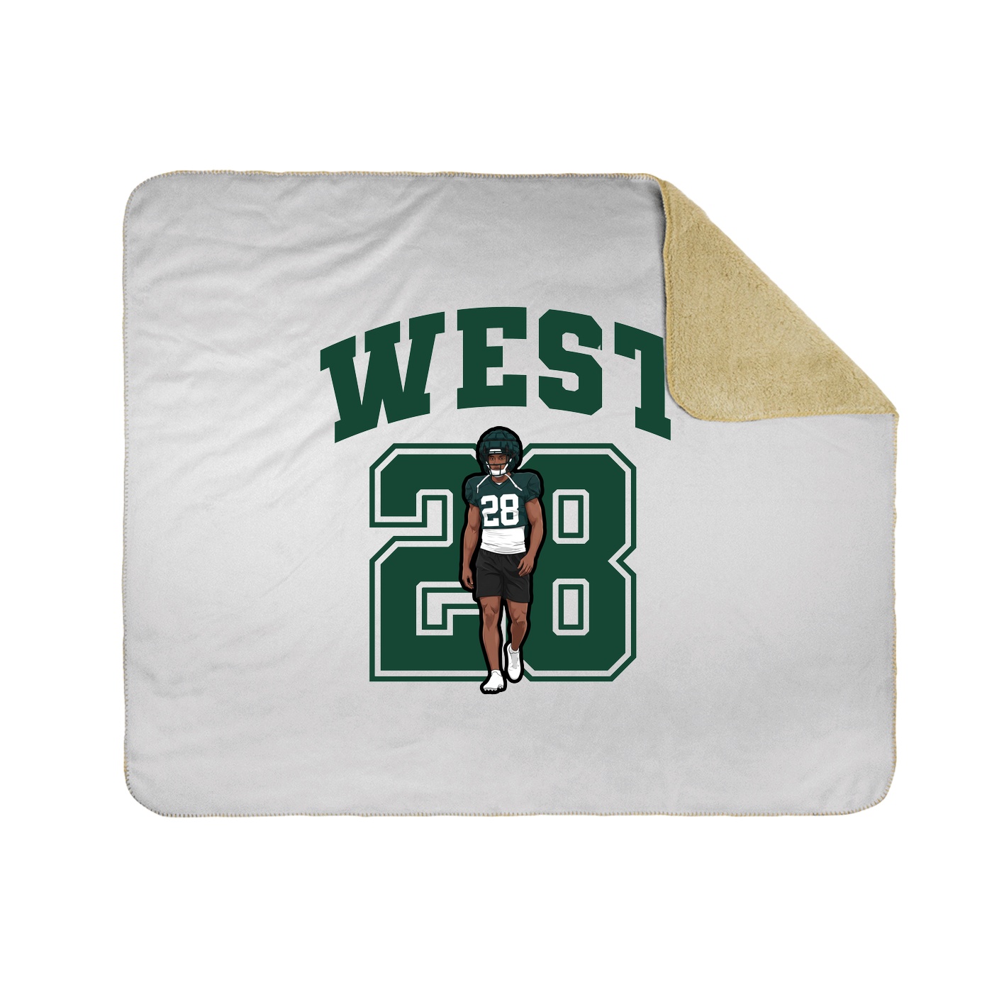 Throw Blanket — Number in White