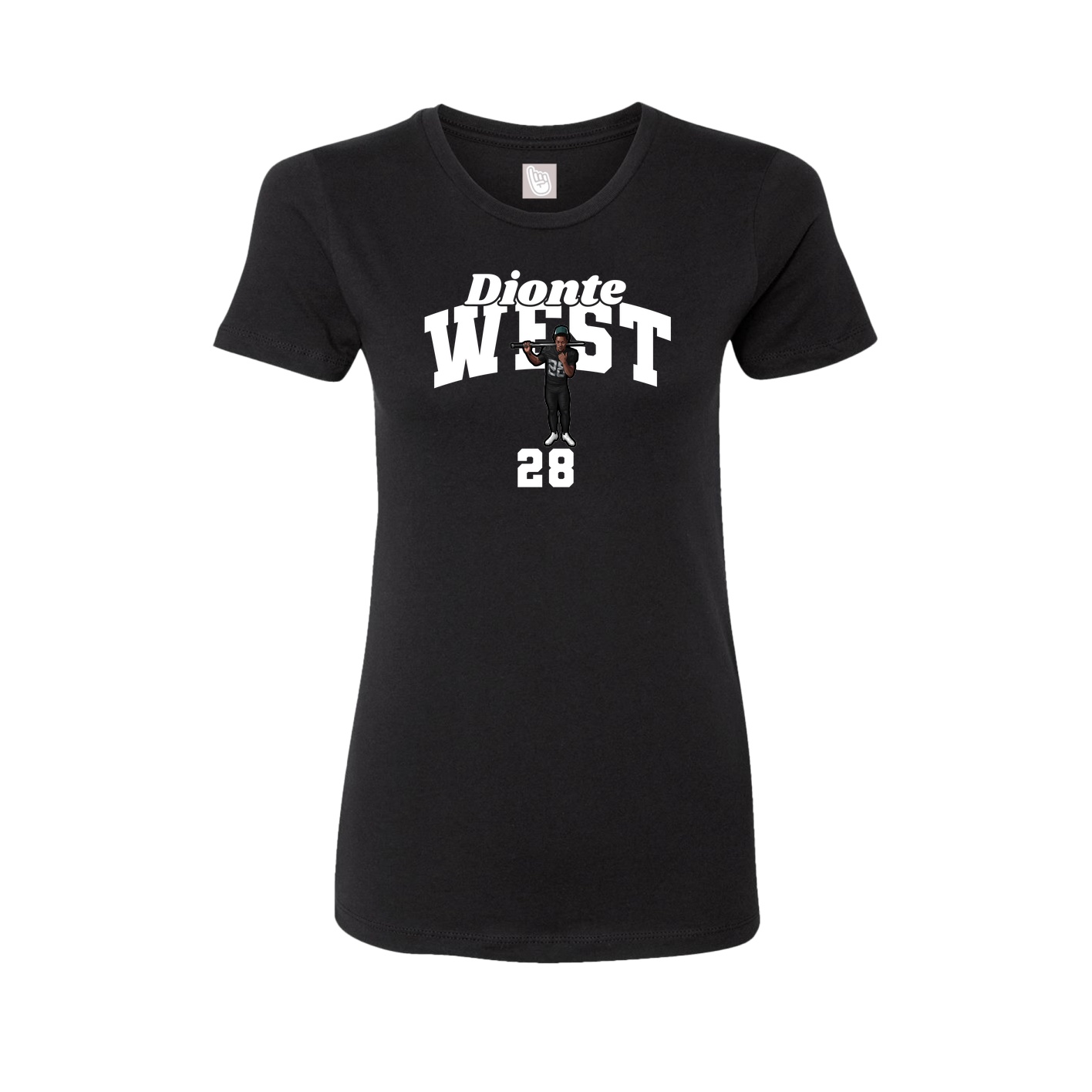 Fitted Women's Tee — Signature Arch in Black