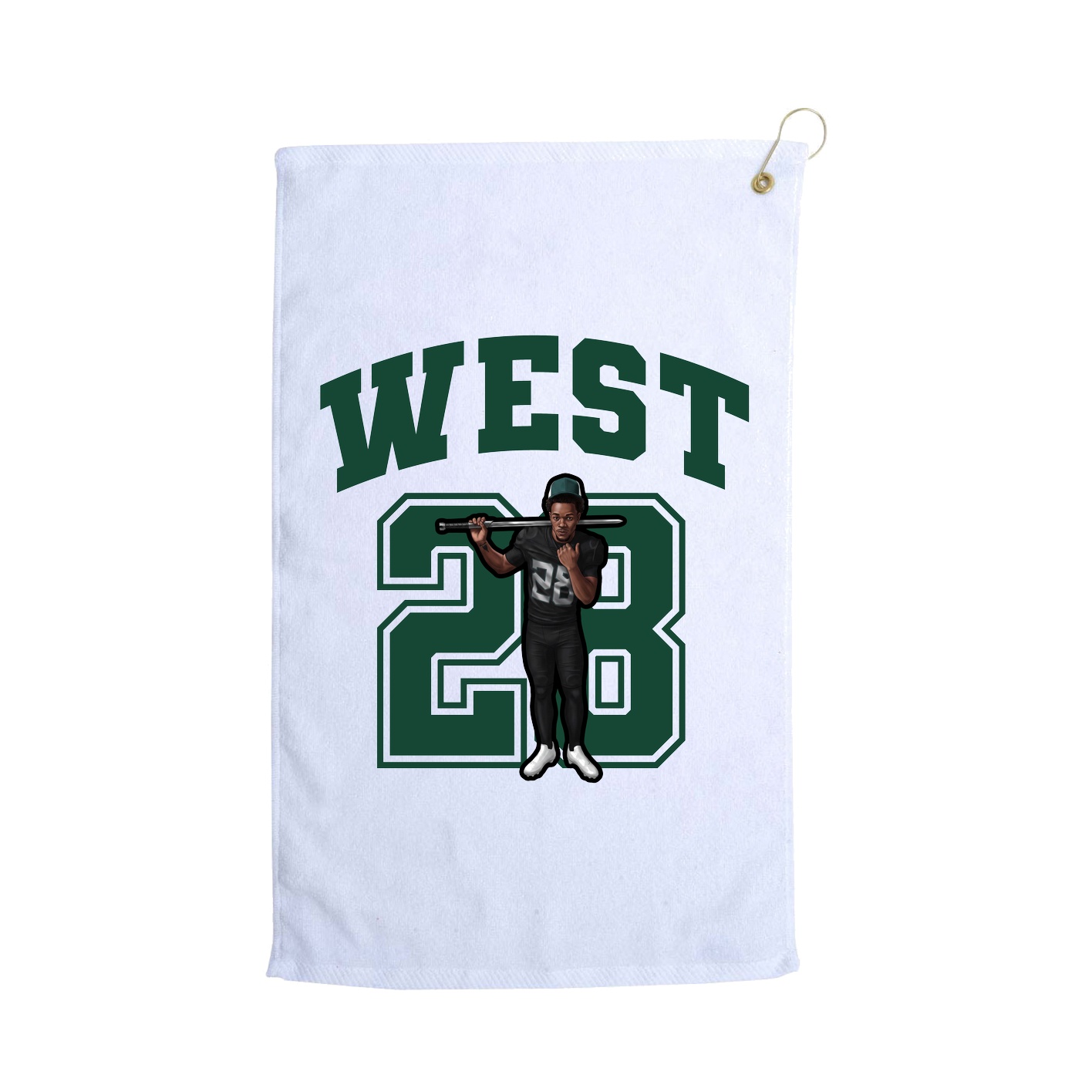 Golf Towel — Number in White
