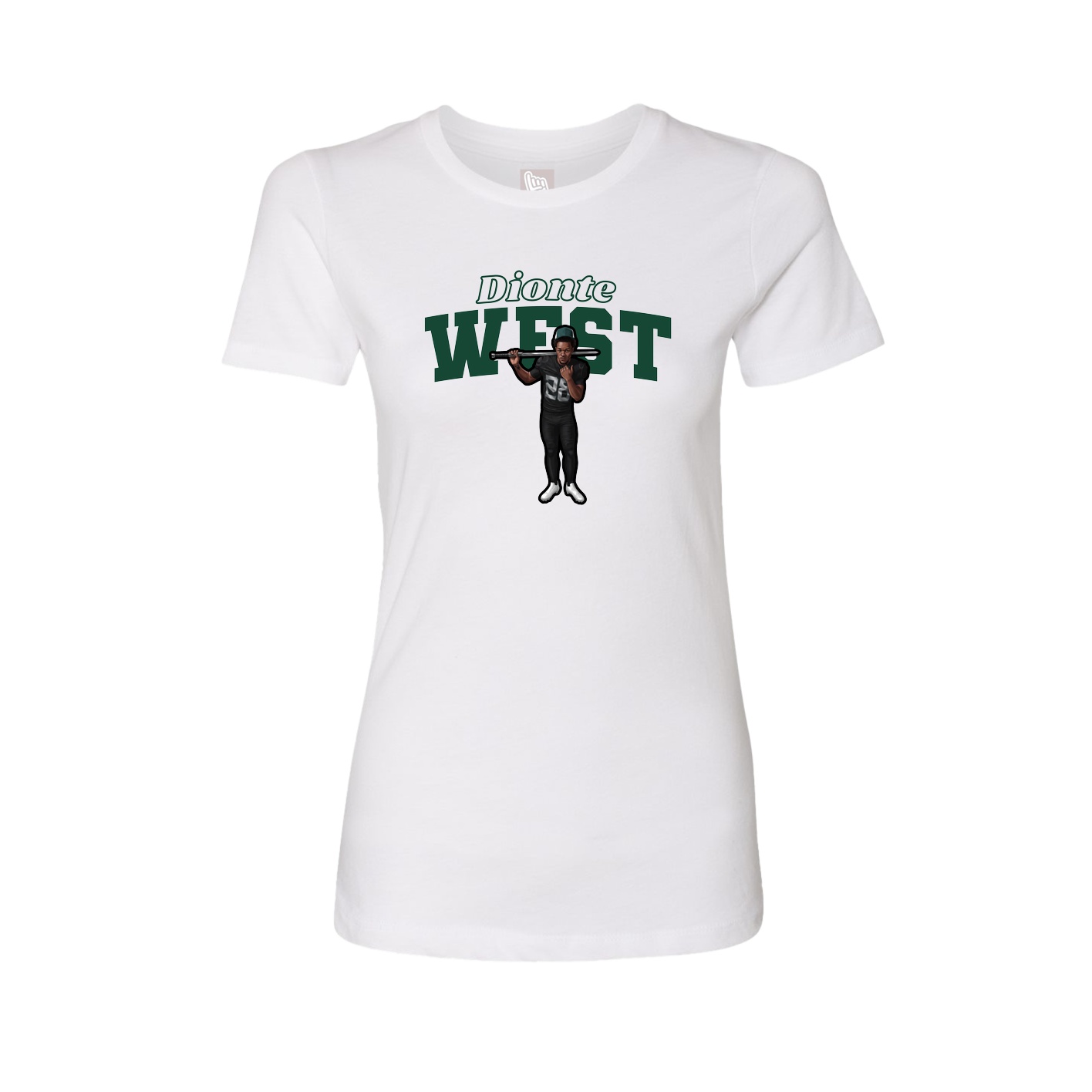 Fitted Women's Tee — Name Arch in White