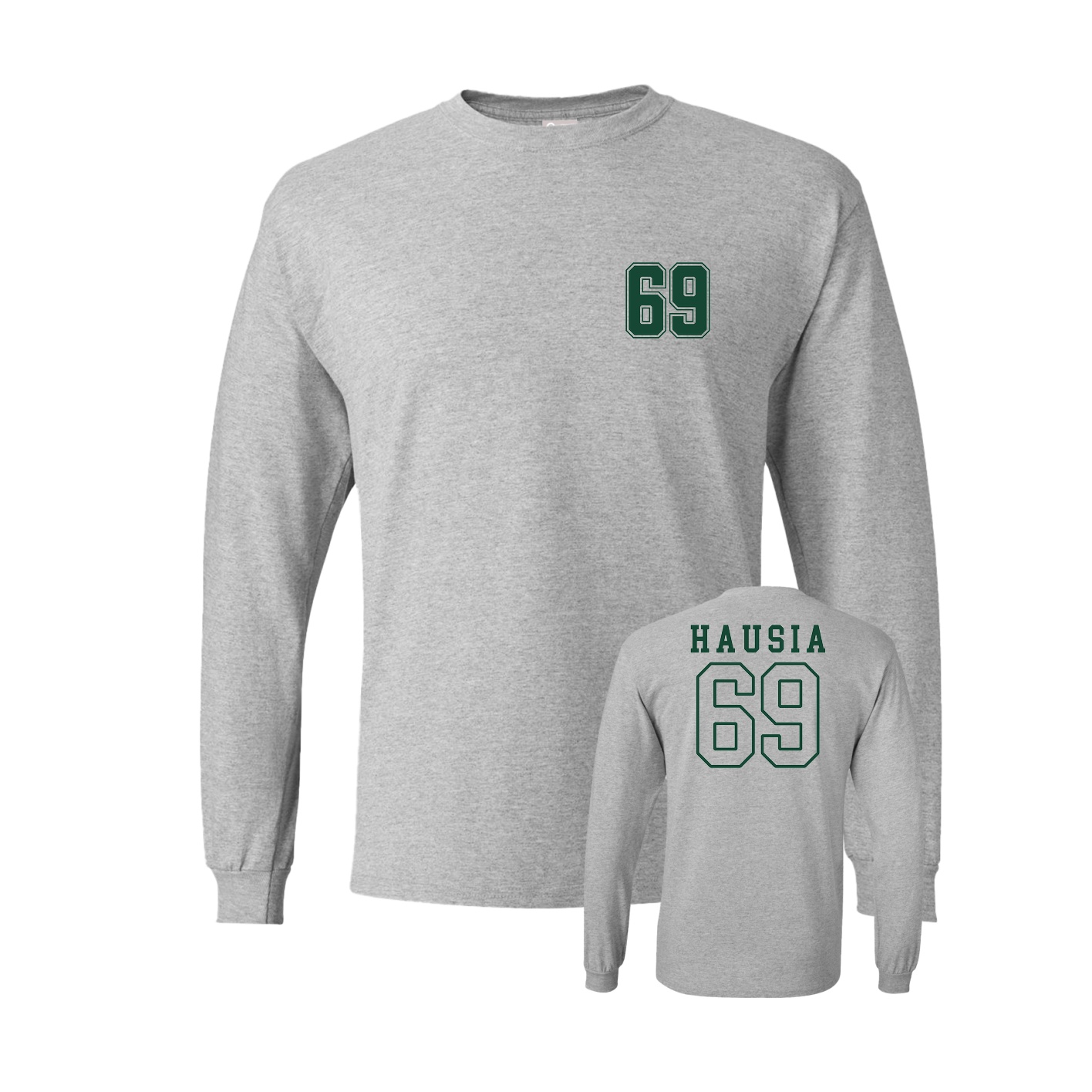 Long Sleeve Tee — Chest Back in Grey