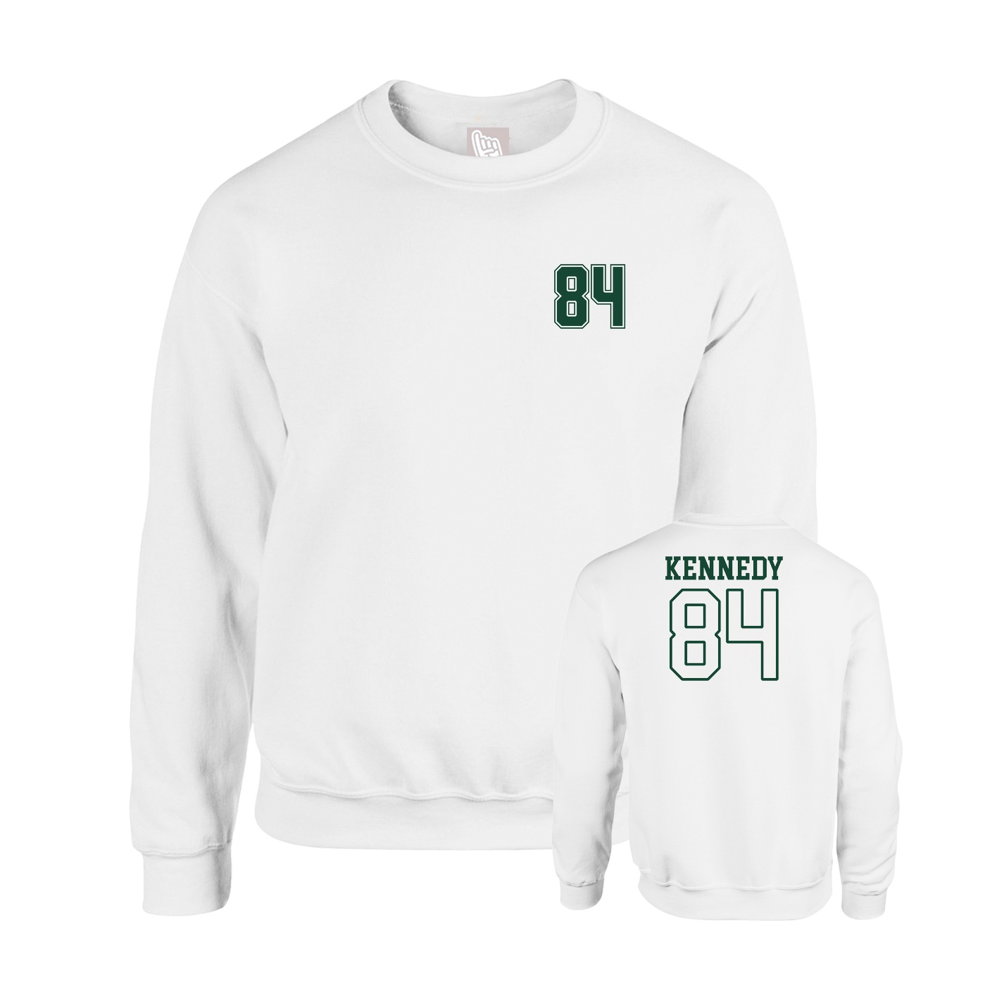 Fleece Crew — Chest Back in White