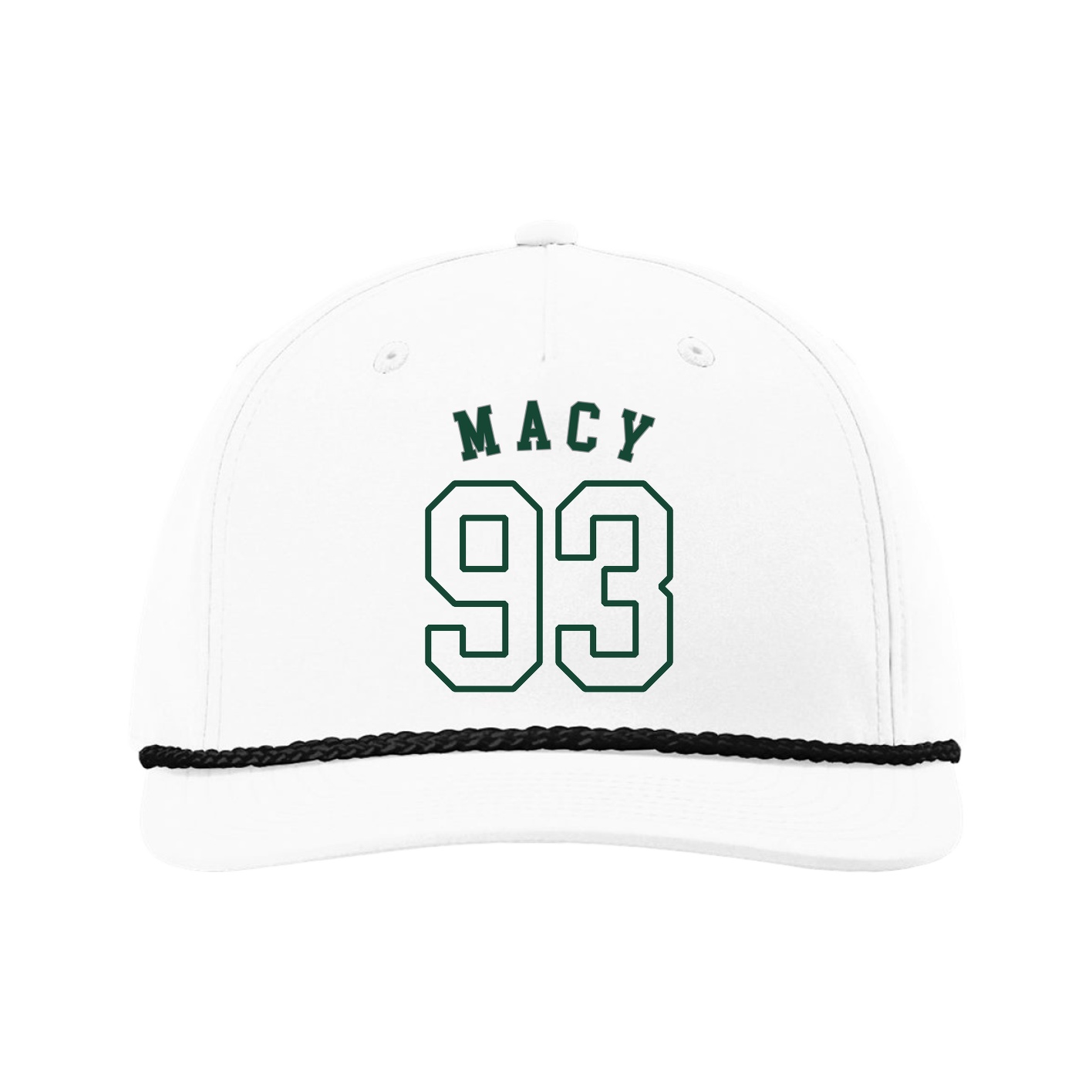 Five-Panel Classic Rope Cap — Shirsey Arch in White