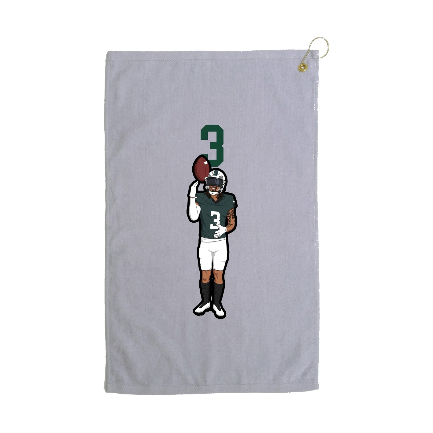 Golf Towel — Number Top in Grey