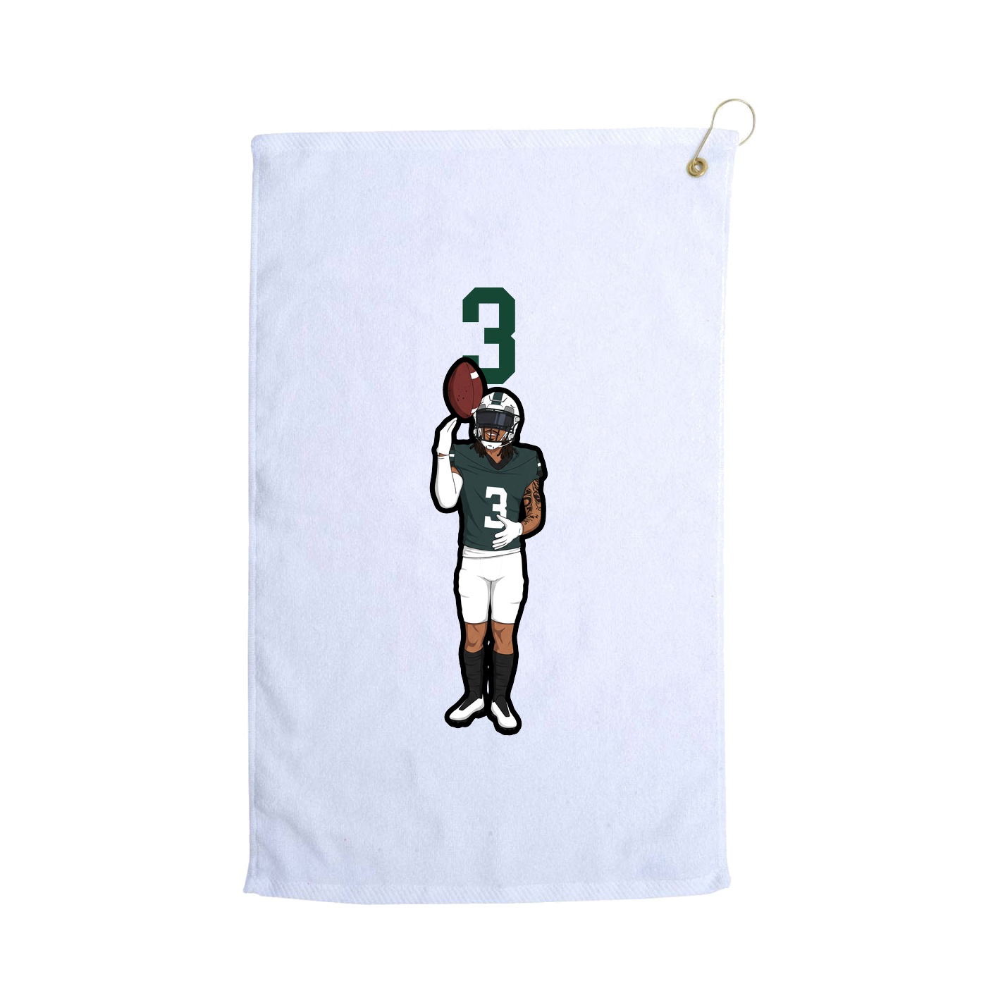 Golf Towel — Number Top in White