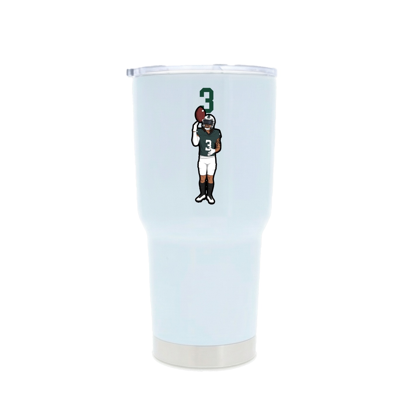 30oz Stainless Steel Tumbler — Number Top in White