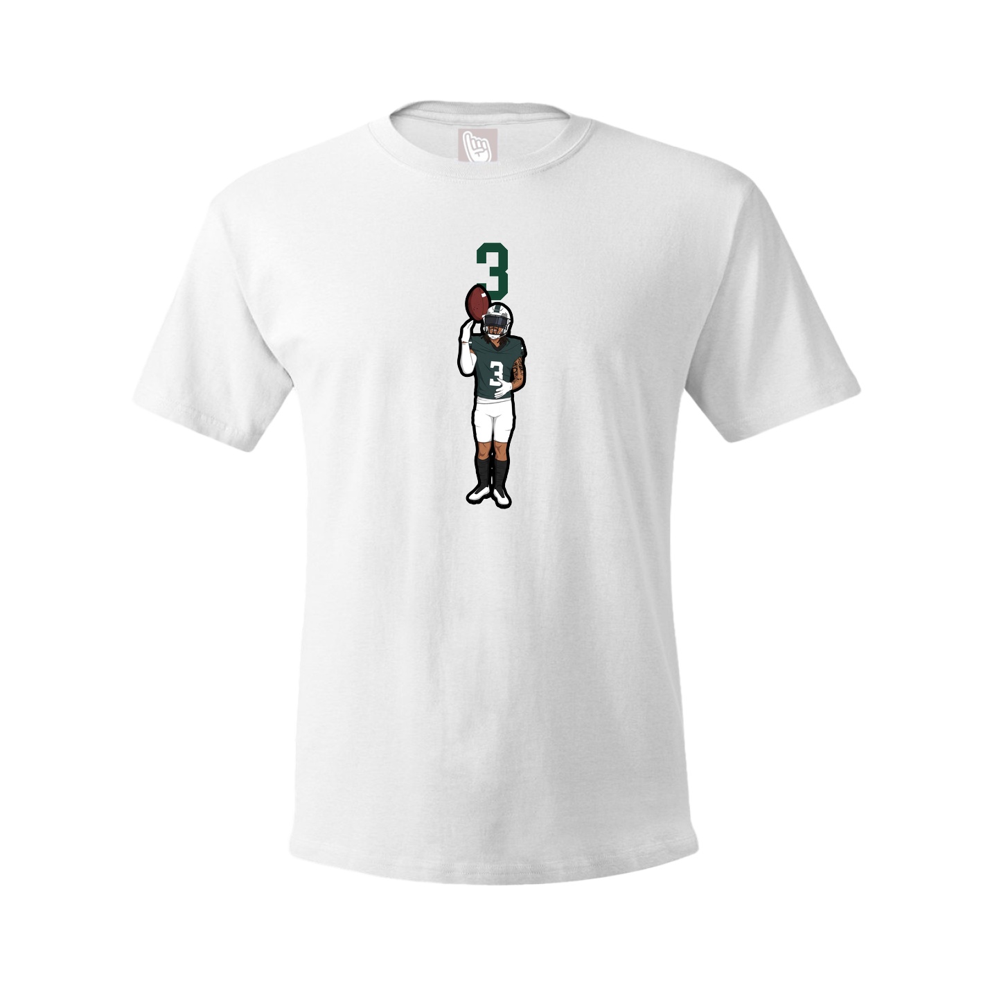 Youth Tee — Number Top in White
