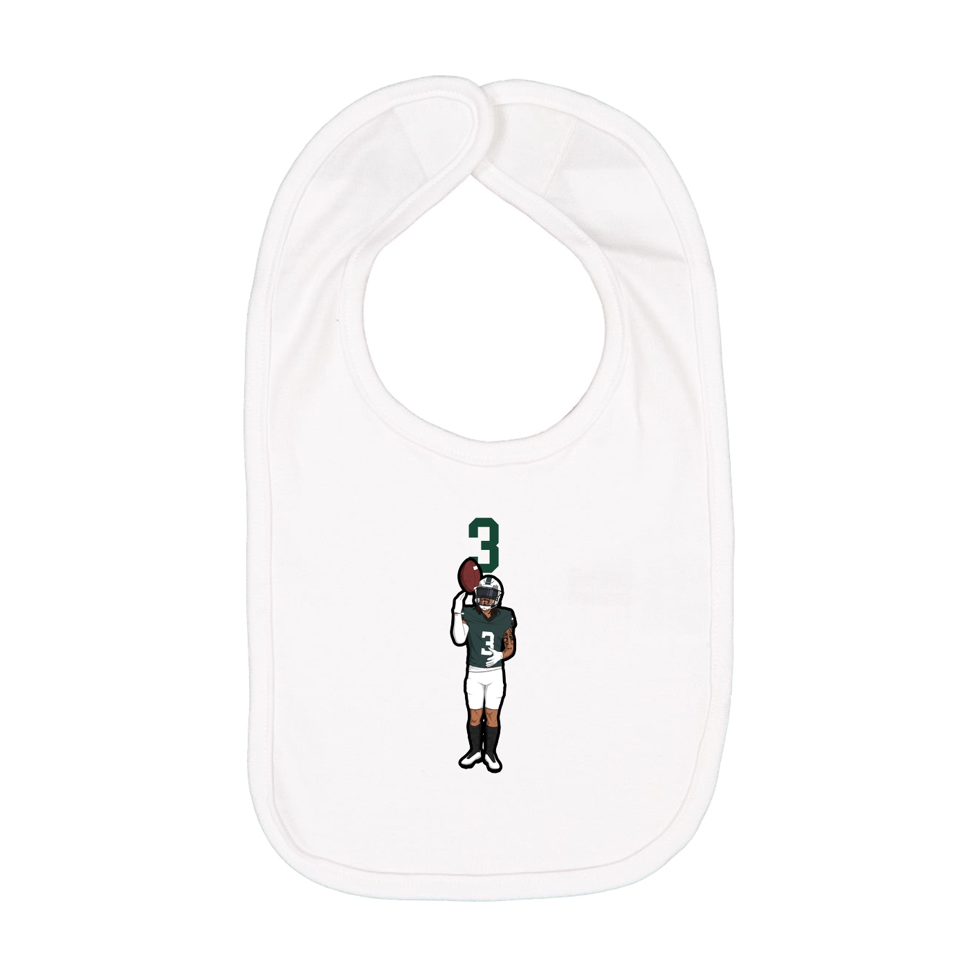 Infant Bib — Number Top in White