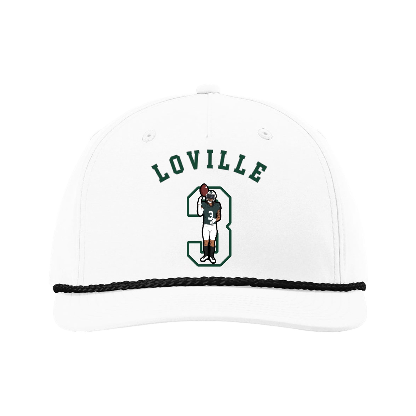 Five-Panel Classic Rope Cap — Shirsey Arch in White