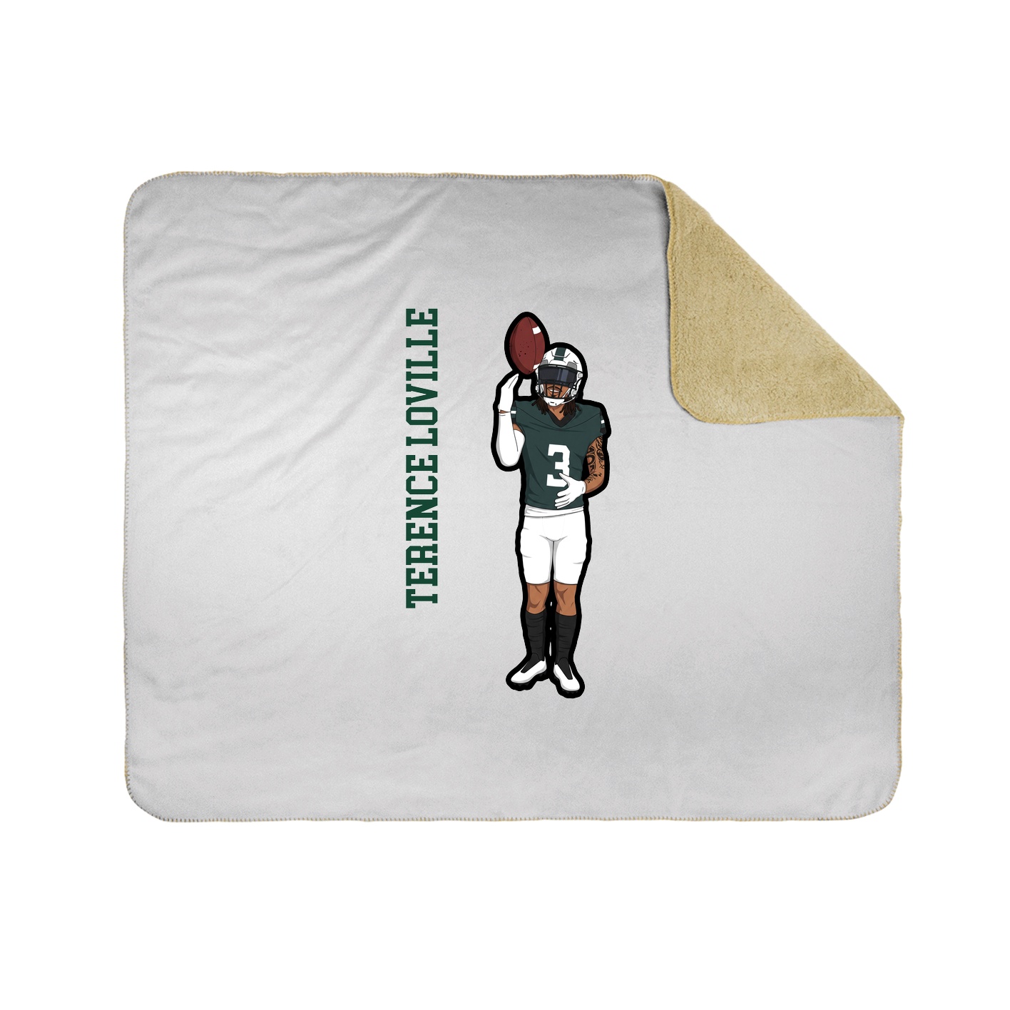 Throw Blanket — Name Vertical in White