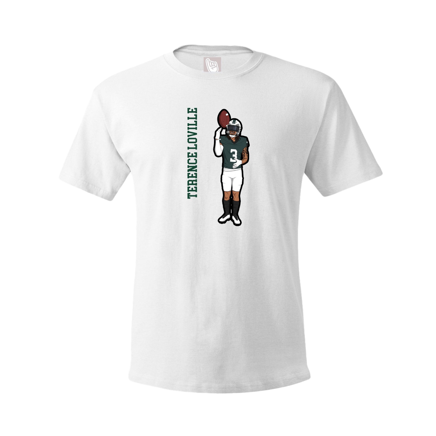 Youth Tee — Name Vertical in White