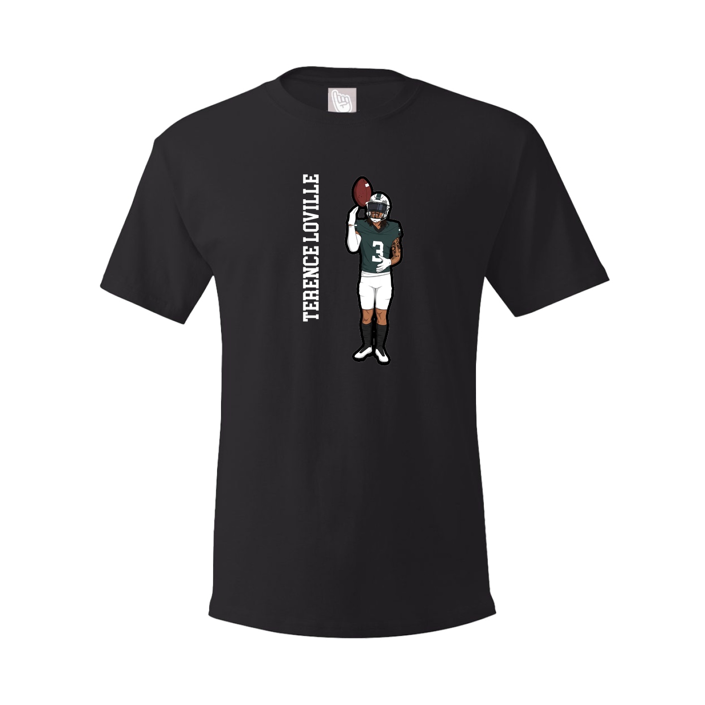 Youth Tee — Name Vertical in Black