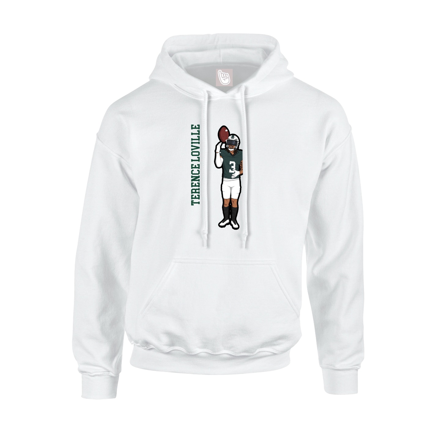 Hoodie — Name Vertical in White