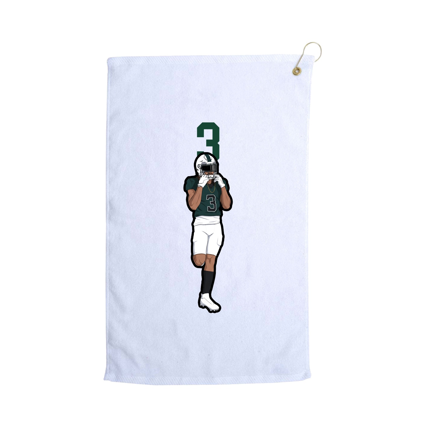 Golf Towel — Number Top in White