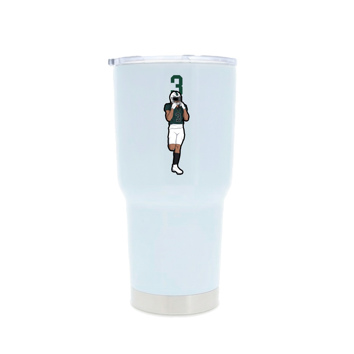 30oz Stainless Steel Tumbler — Number Top in White