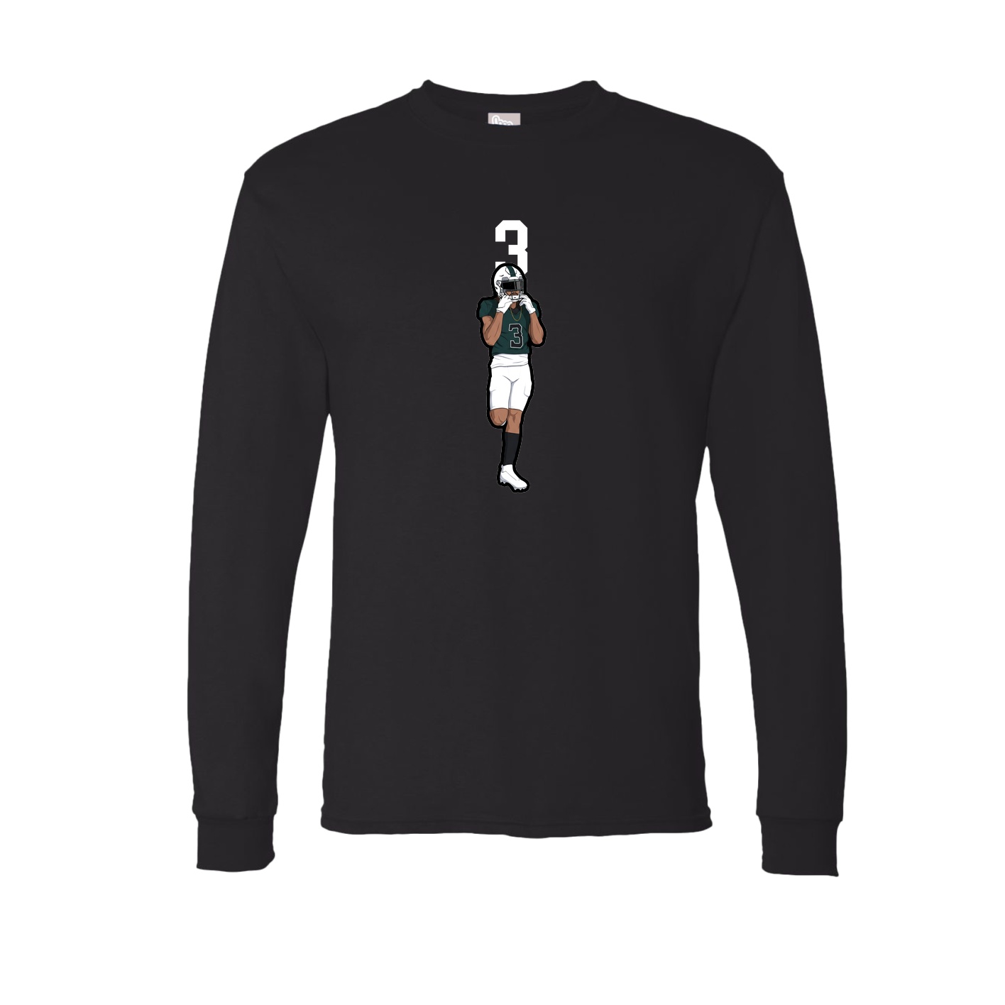 Long Sleeve Tee — Number Top in Black