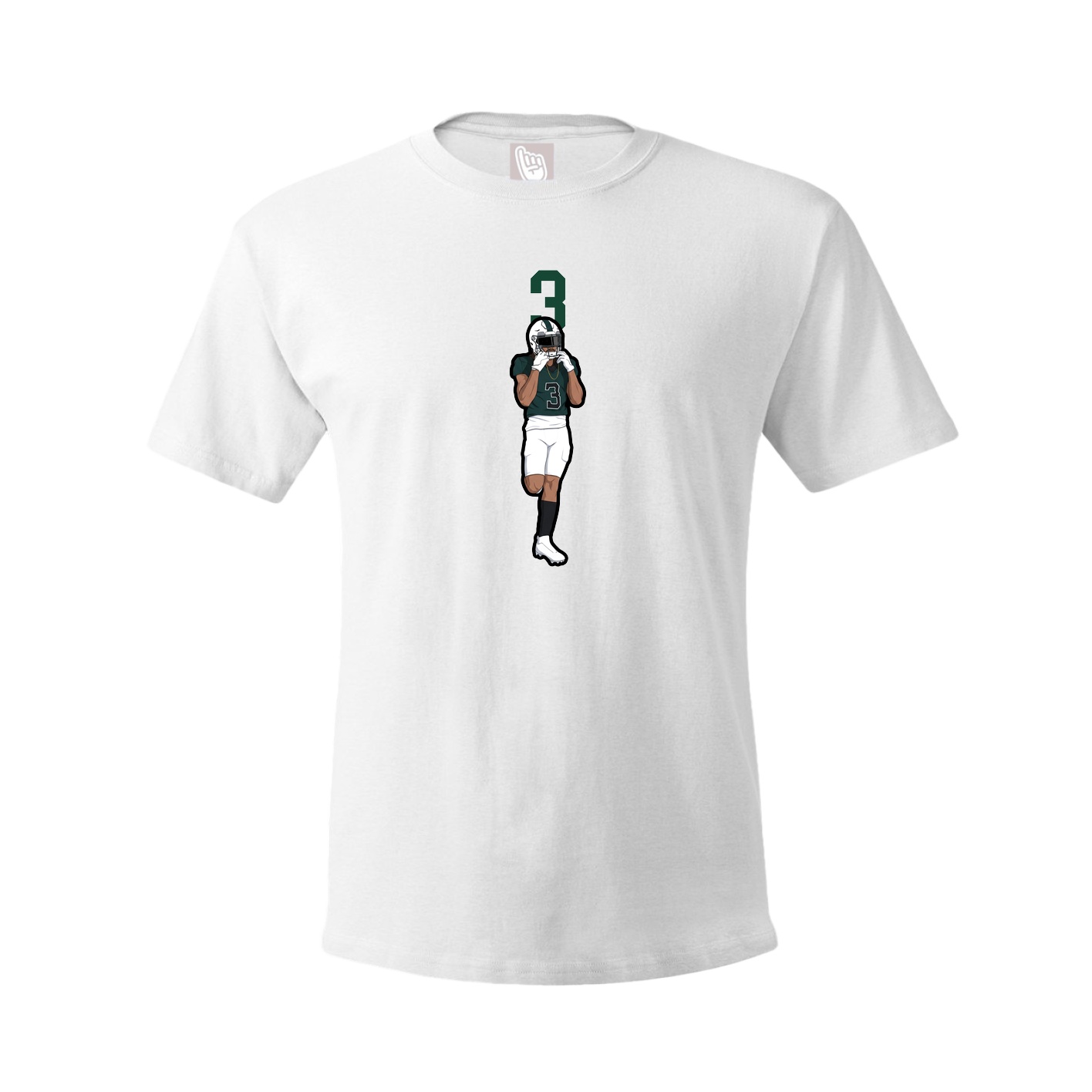 Youth Tee — Number Top in White