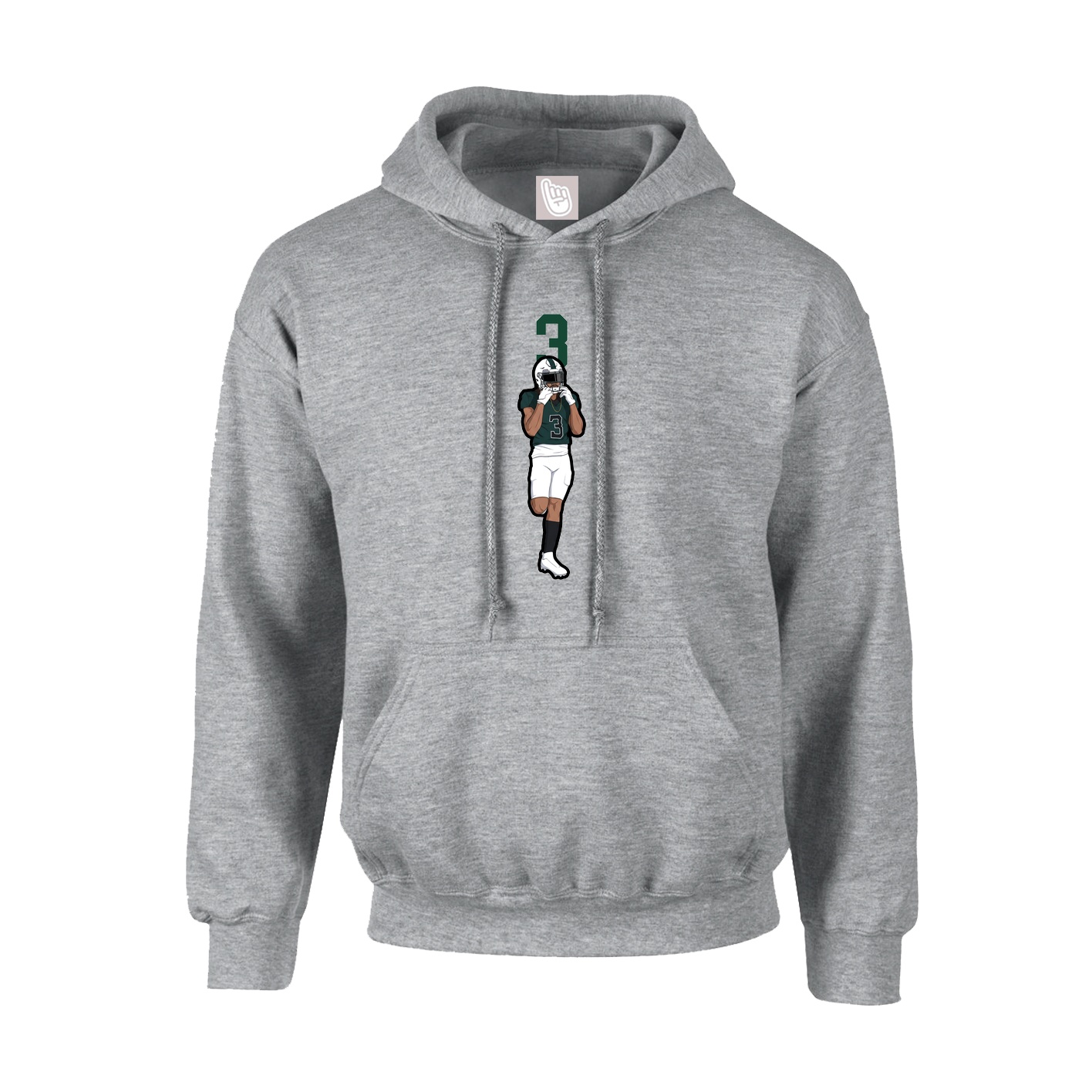Hoodie — Number Top in Grey