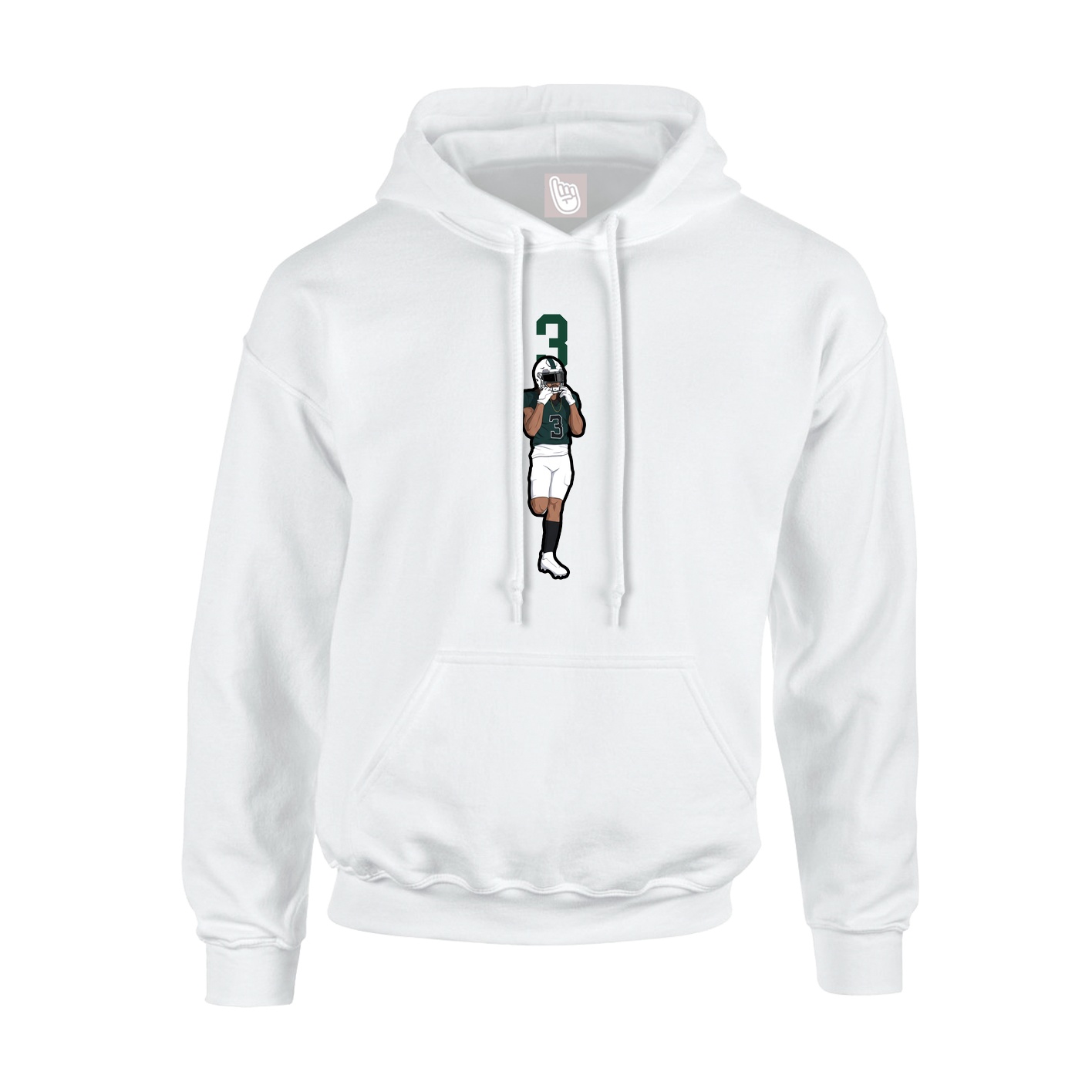 Hoodie — Number Top in White