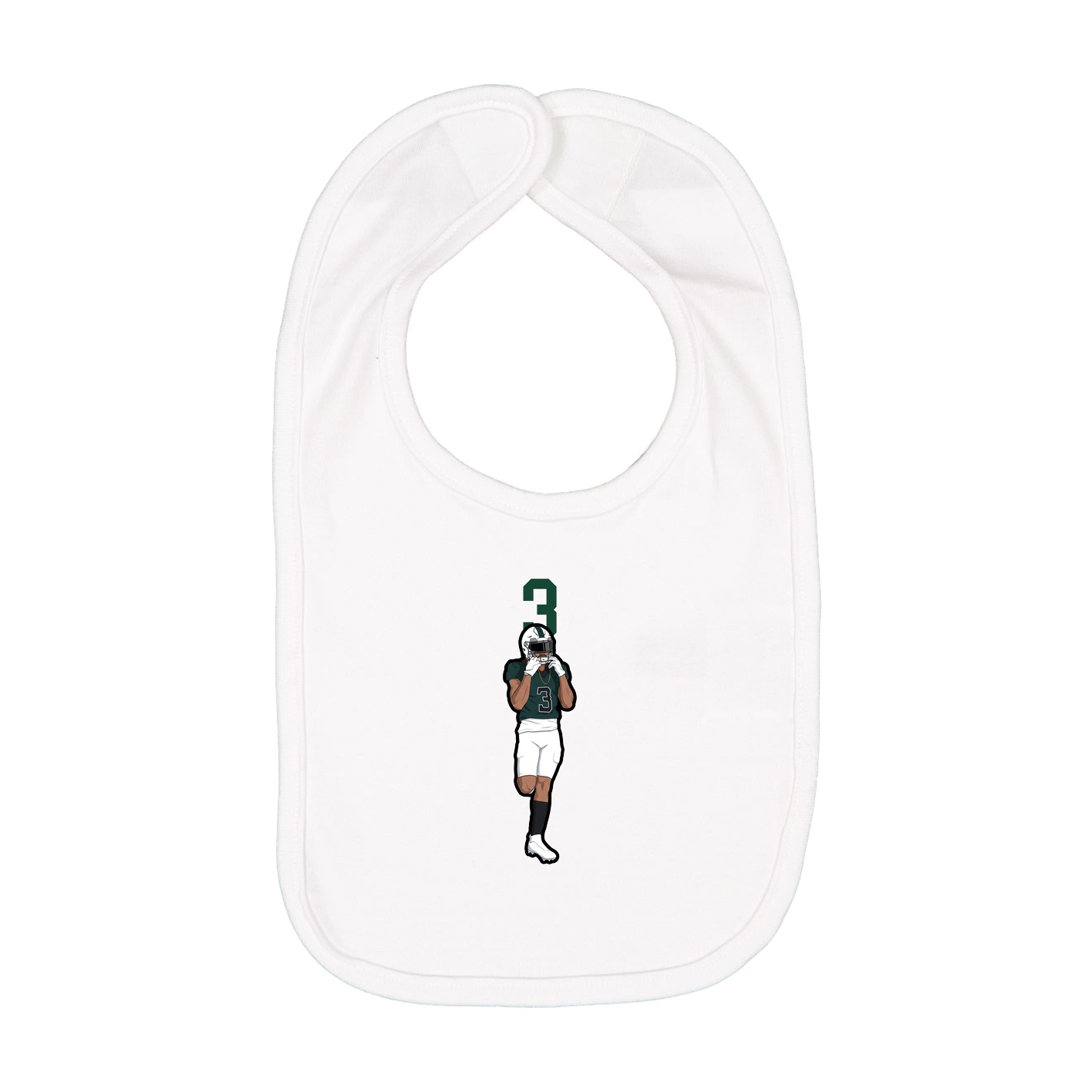 Infant Bib — Number Top in White