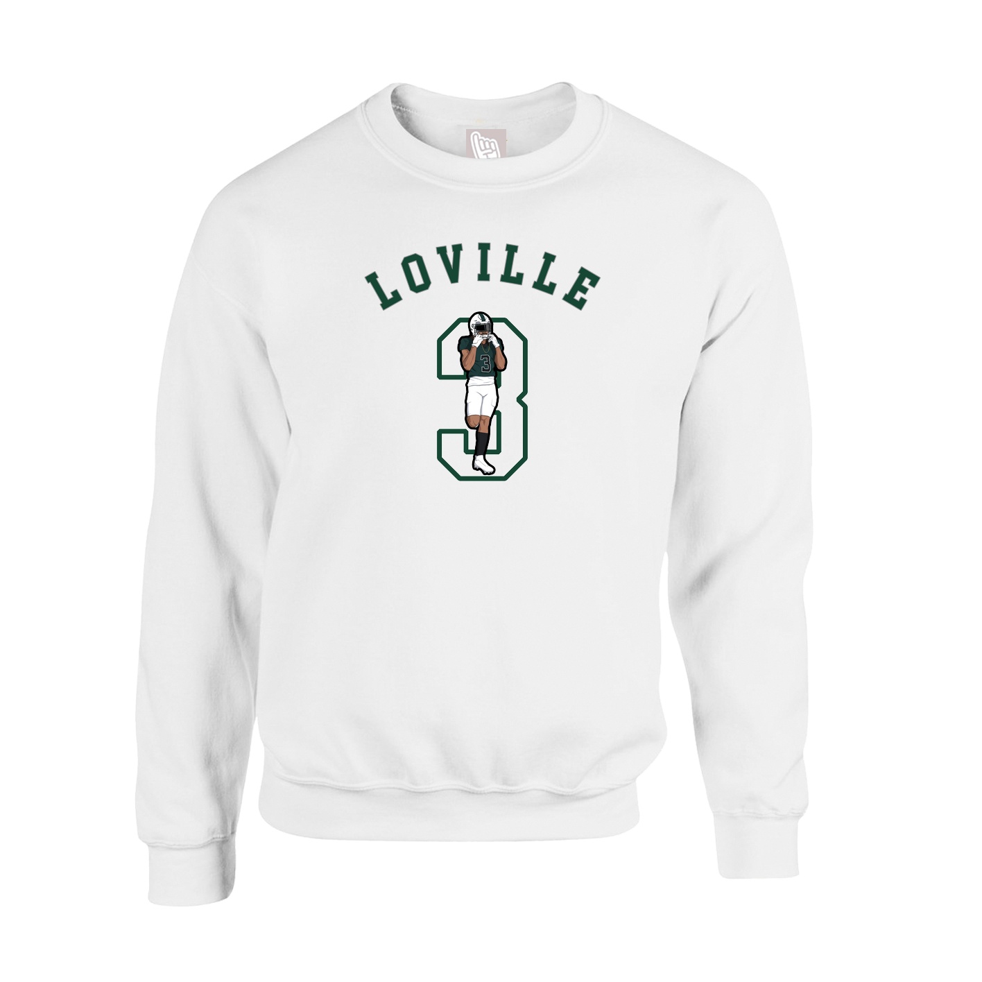 Fleece Crew — Shirsey Arch in White