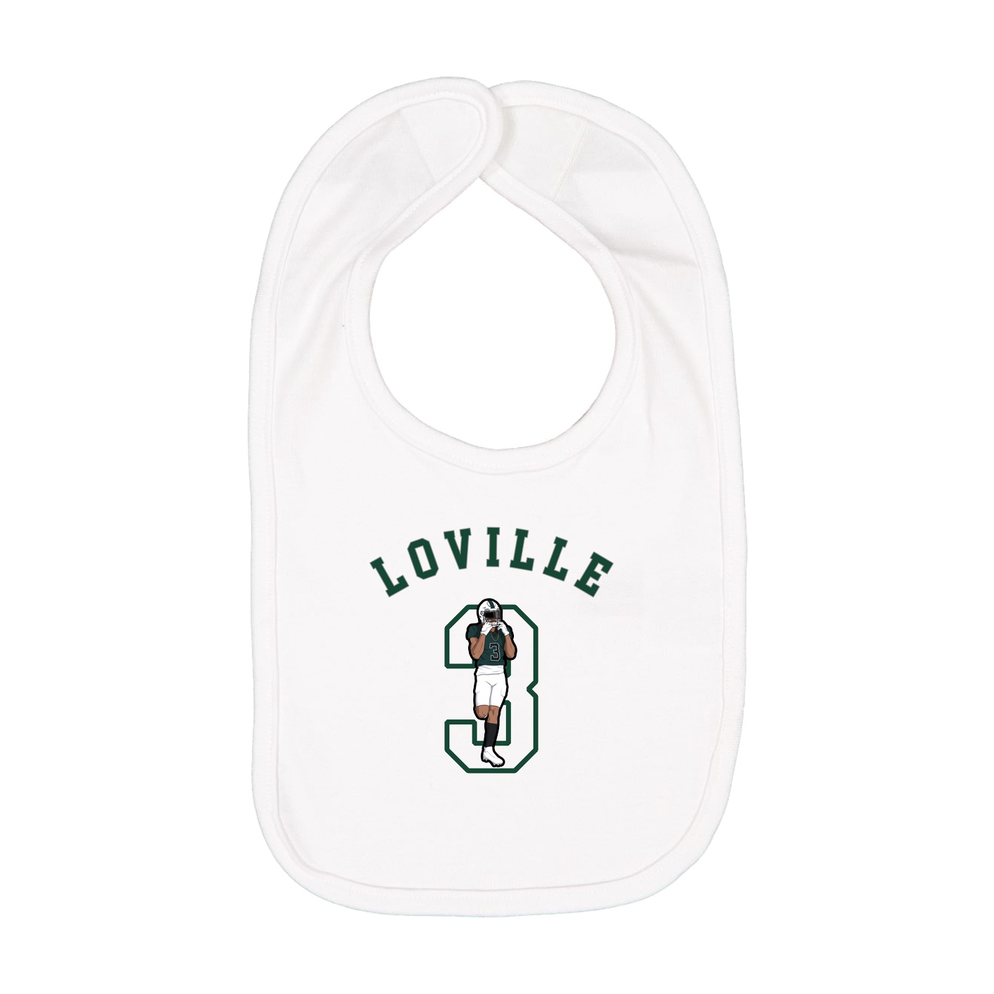 Infant Bib — Shirsey Arch in White