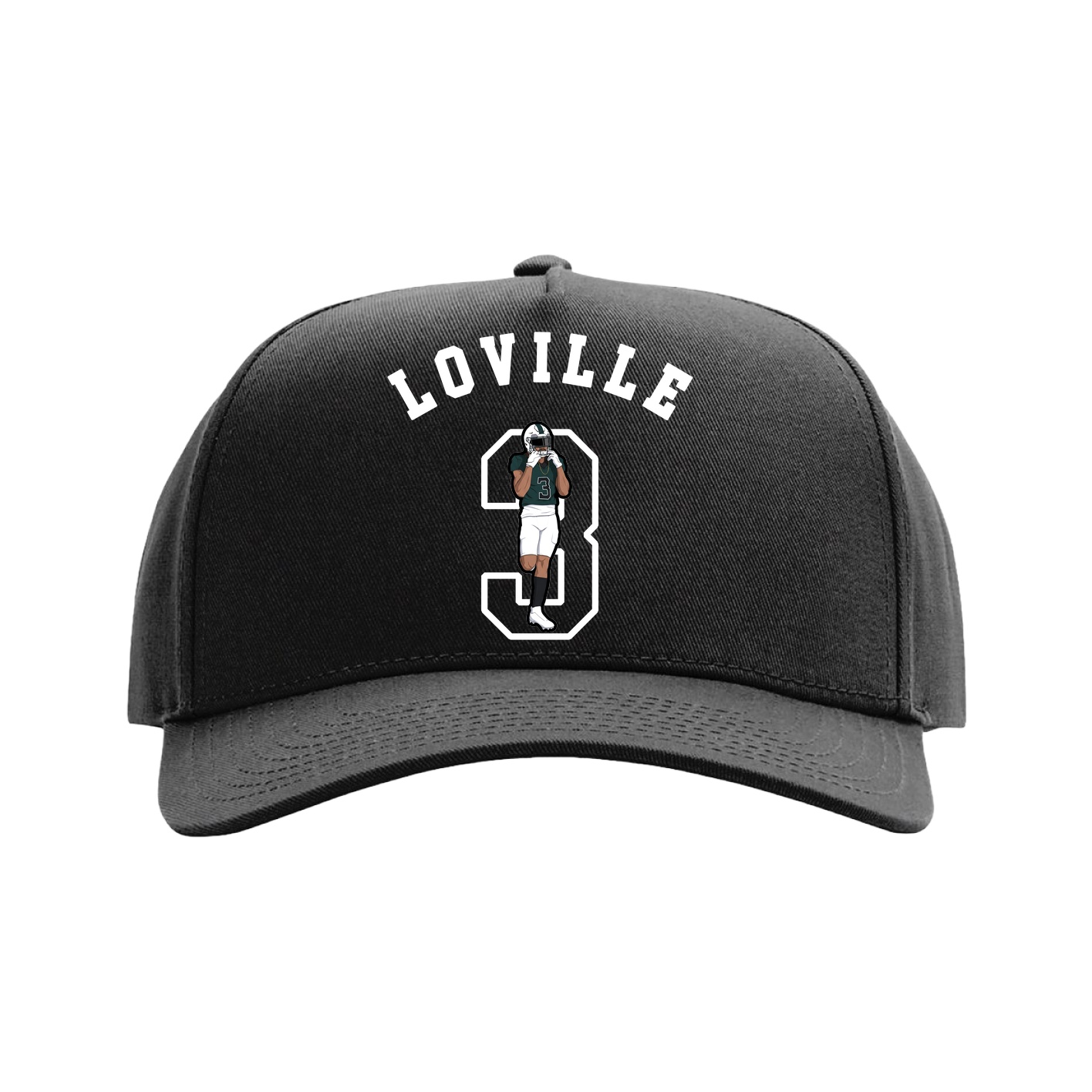 Full Fabric Five-Panel Champ Cap — Shirsey Arch in Black