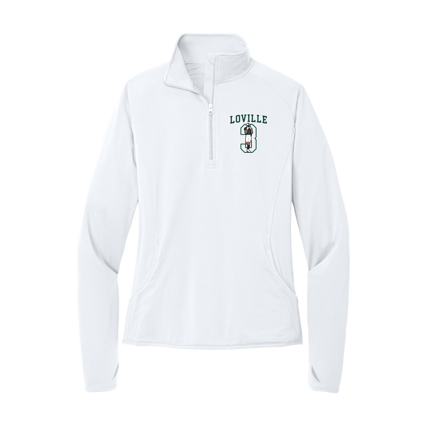 Women's Q-Zip Pullover — Shirsey in White