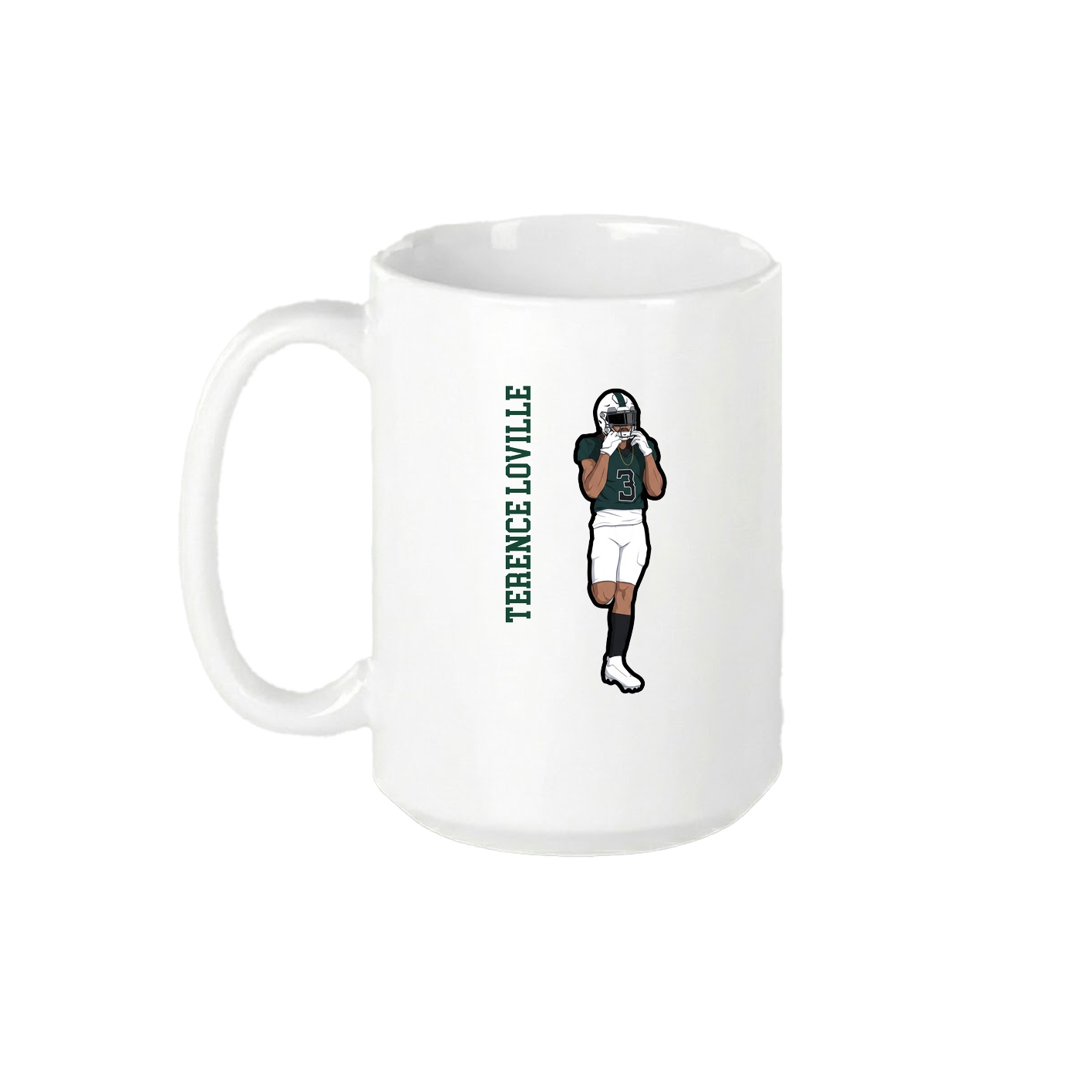 15oz Coffee Mug — Name Vertical in White
