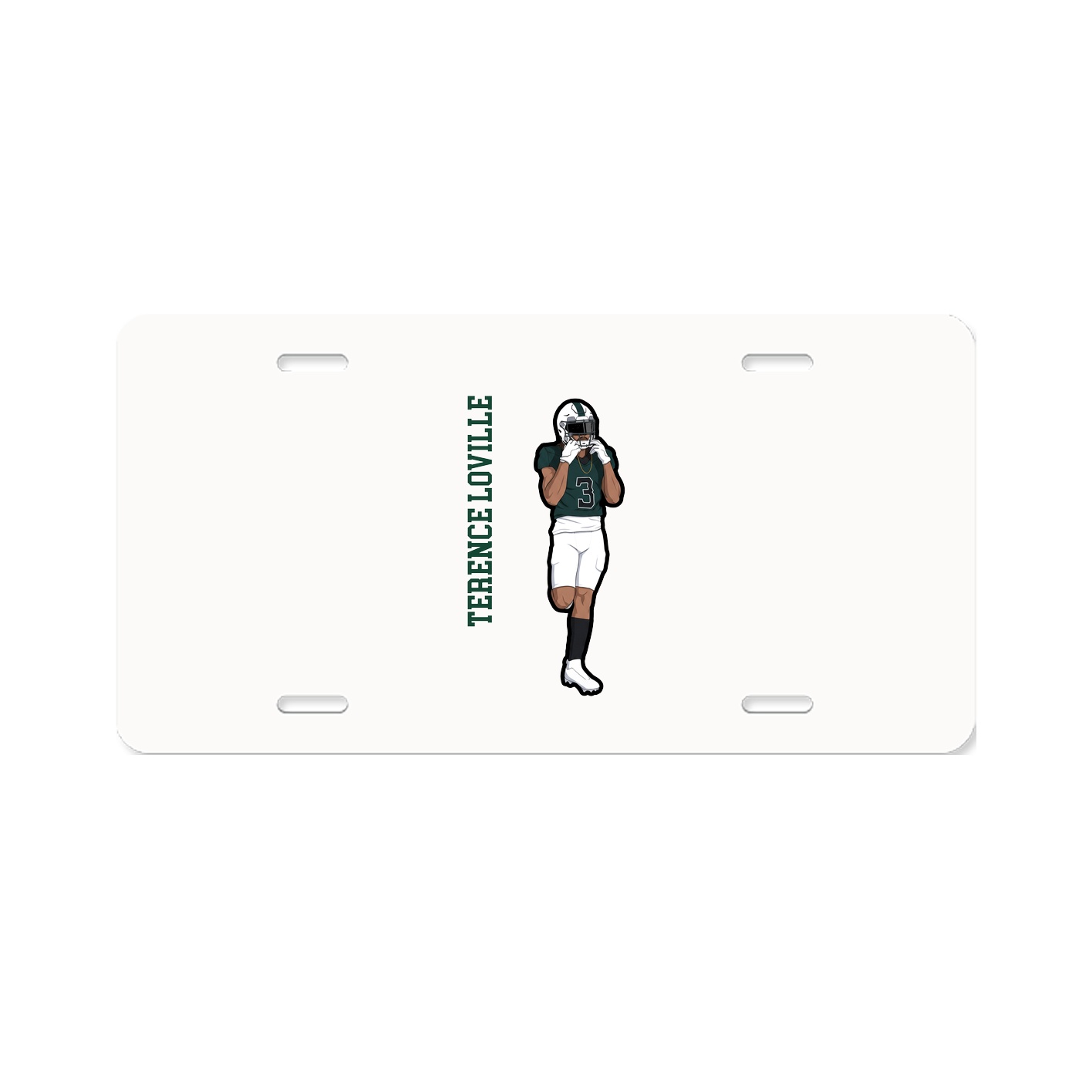 License Plate — Name Vertical in Classic