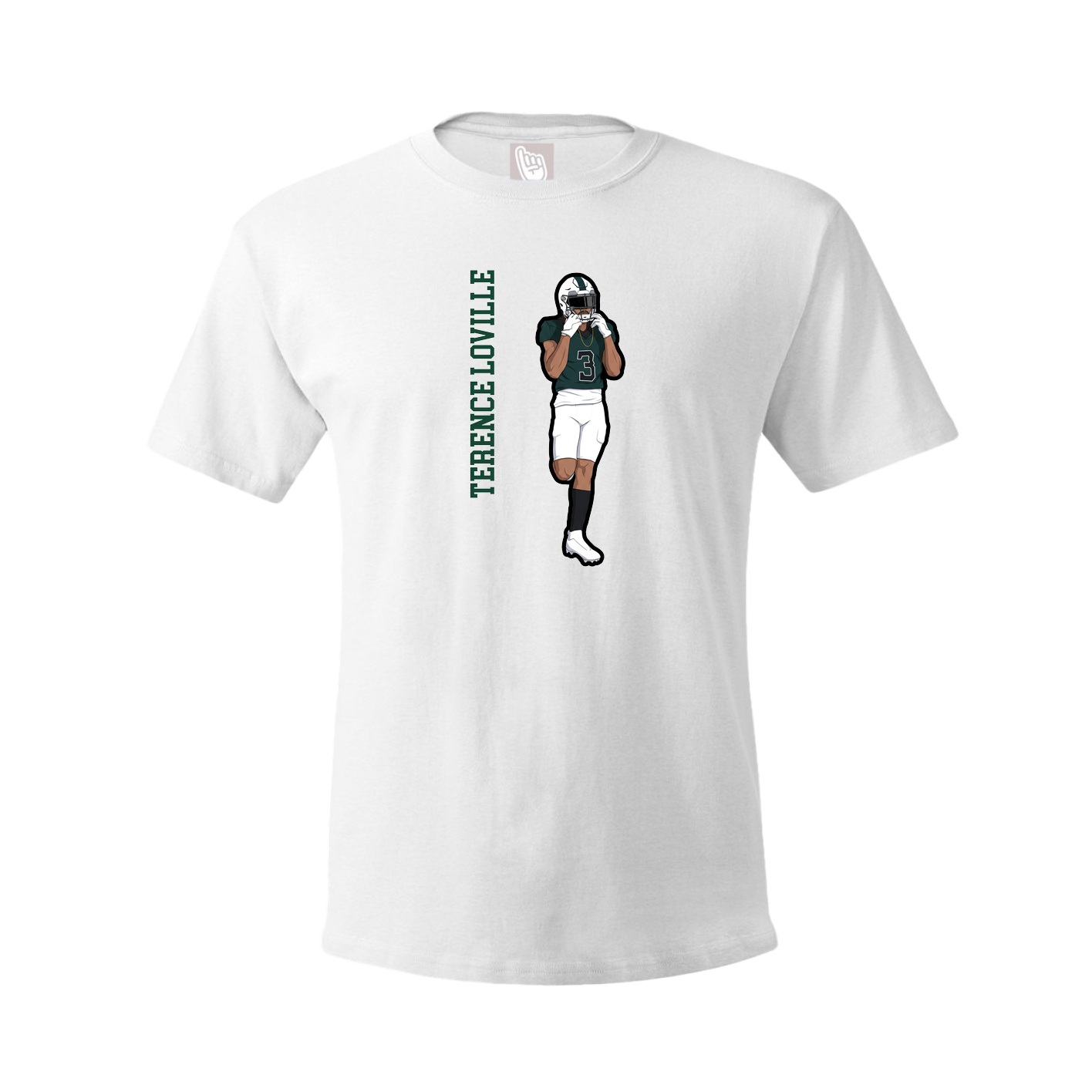 Tee — Name Vertical in White