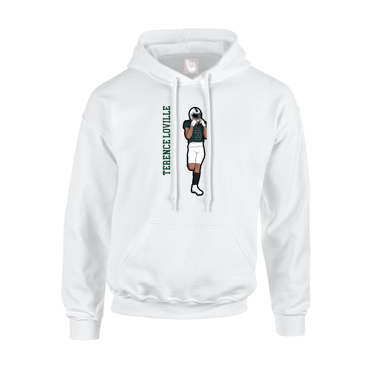 Hoodie — Name Vertical in White