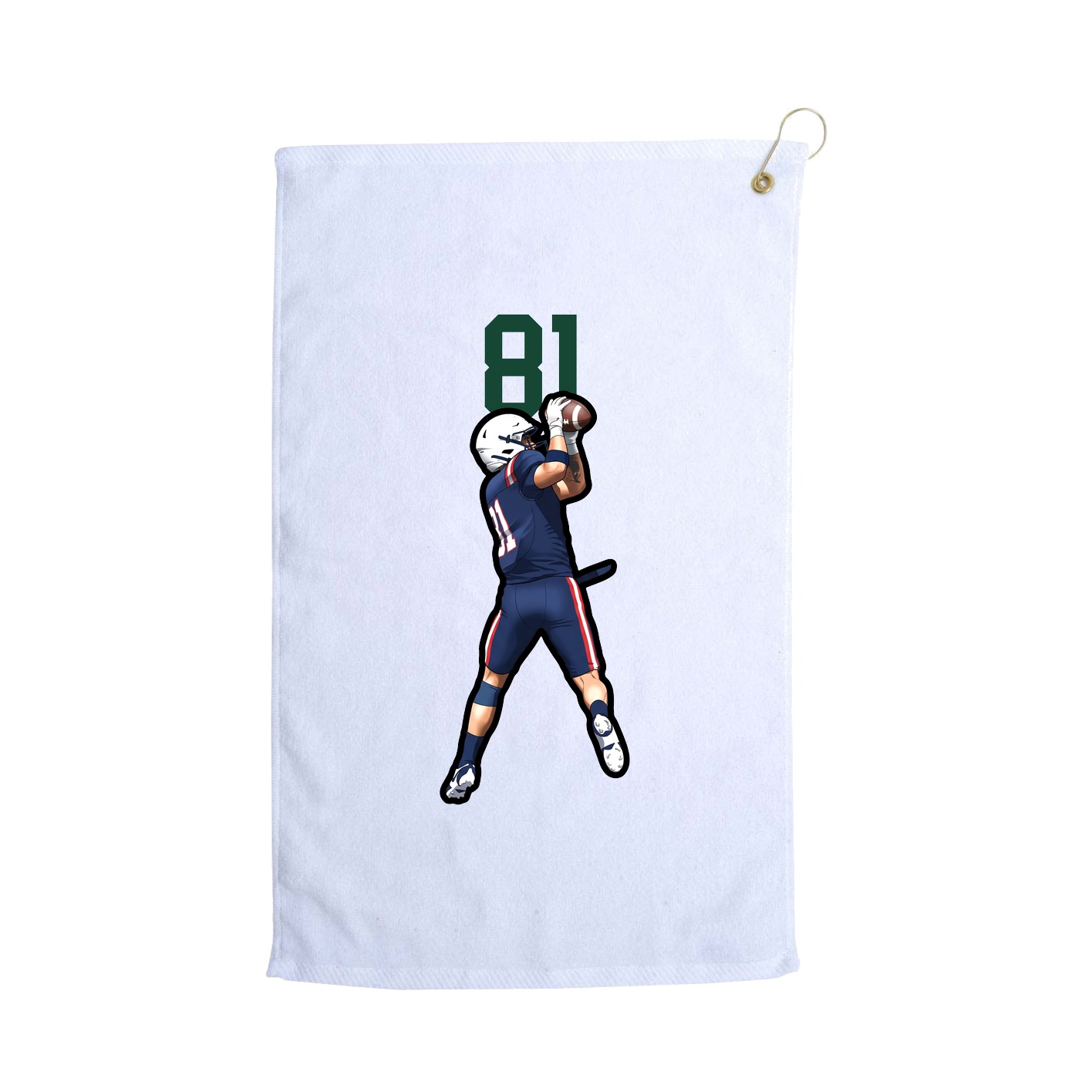 Golf Towel — Number Top in White