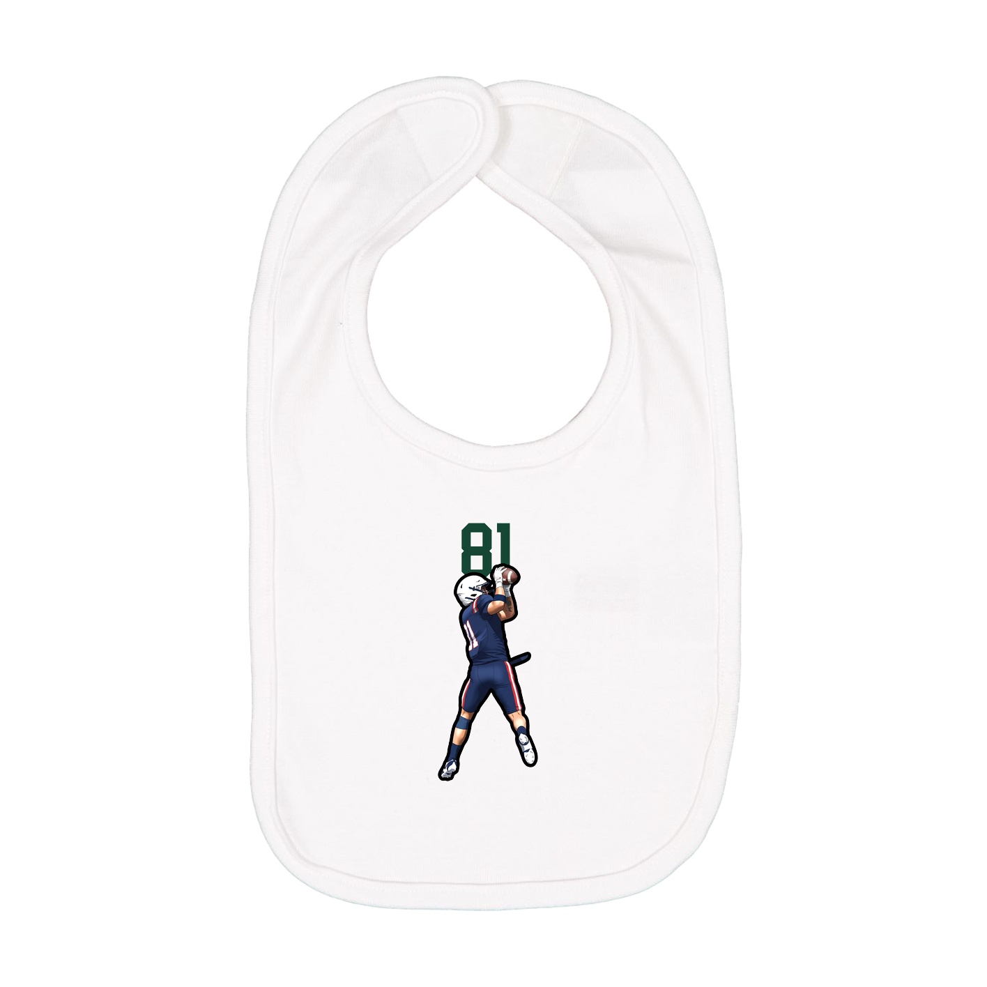 Infant Bib — Number Top in White