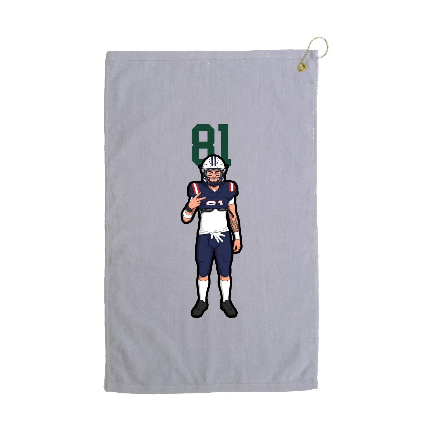 Golf Towel — Number Top in Grey